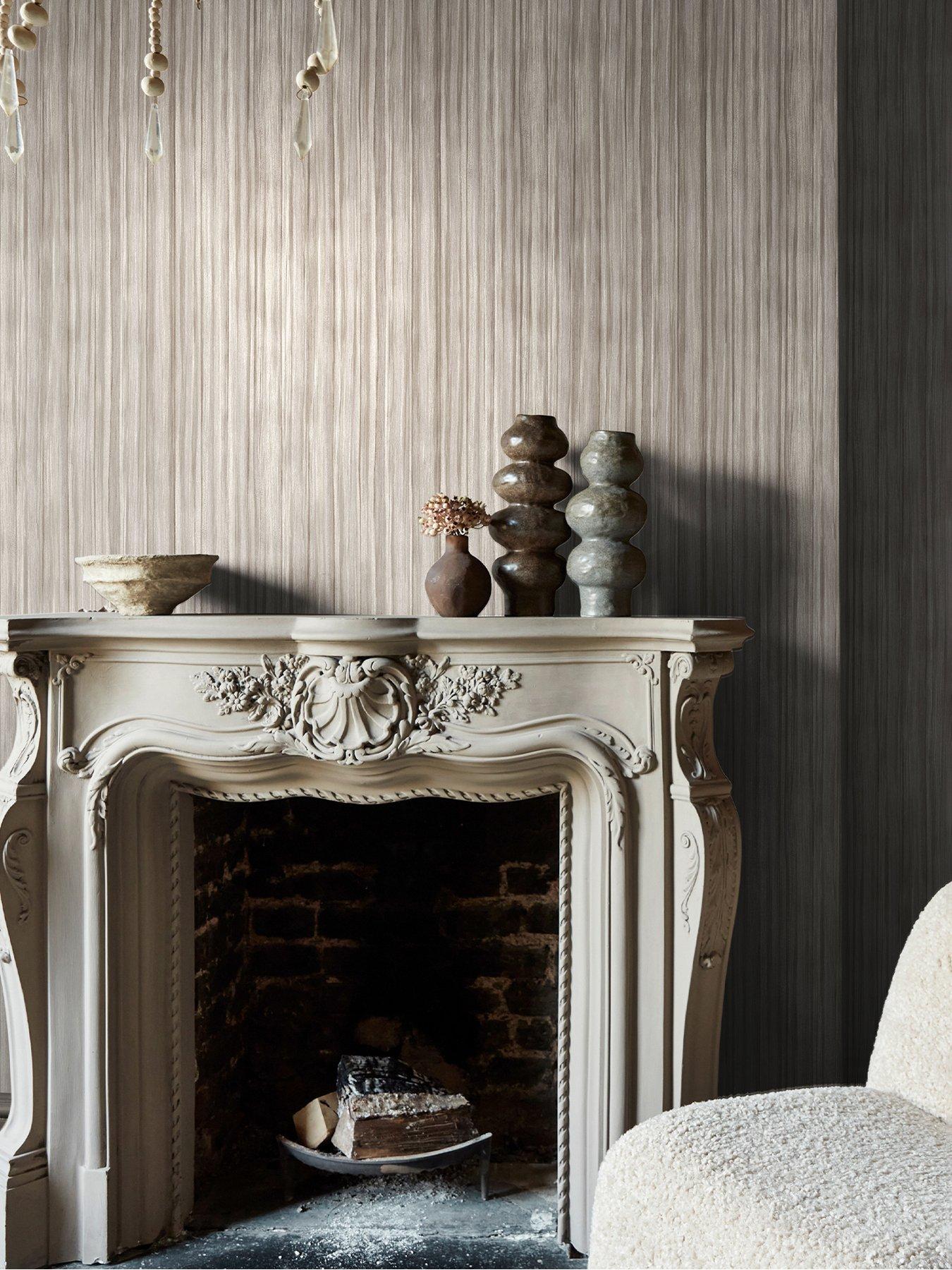 undefined Linear Luxe Pewter - Wallpaper