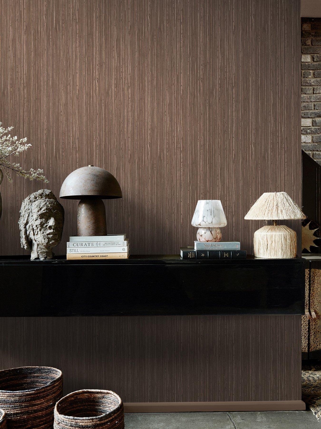 undefined Fibre Stripe Sable - Wallpaper