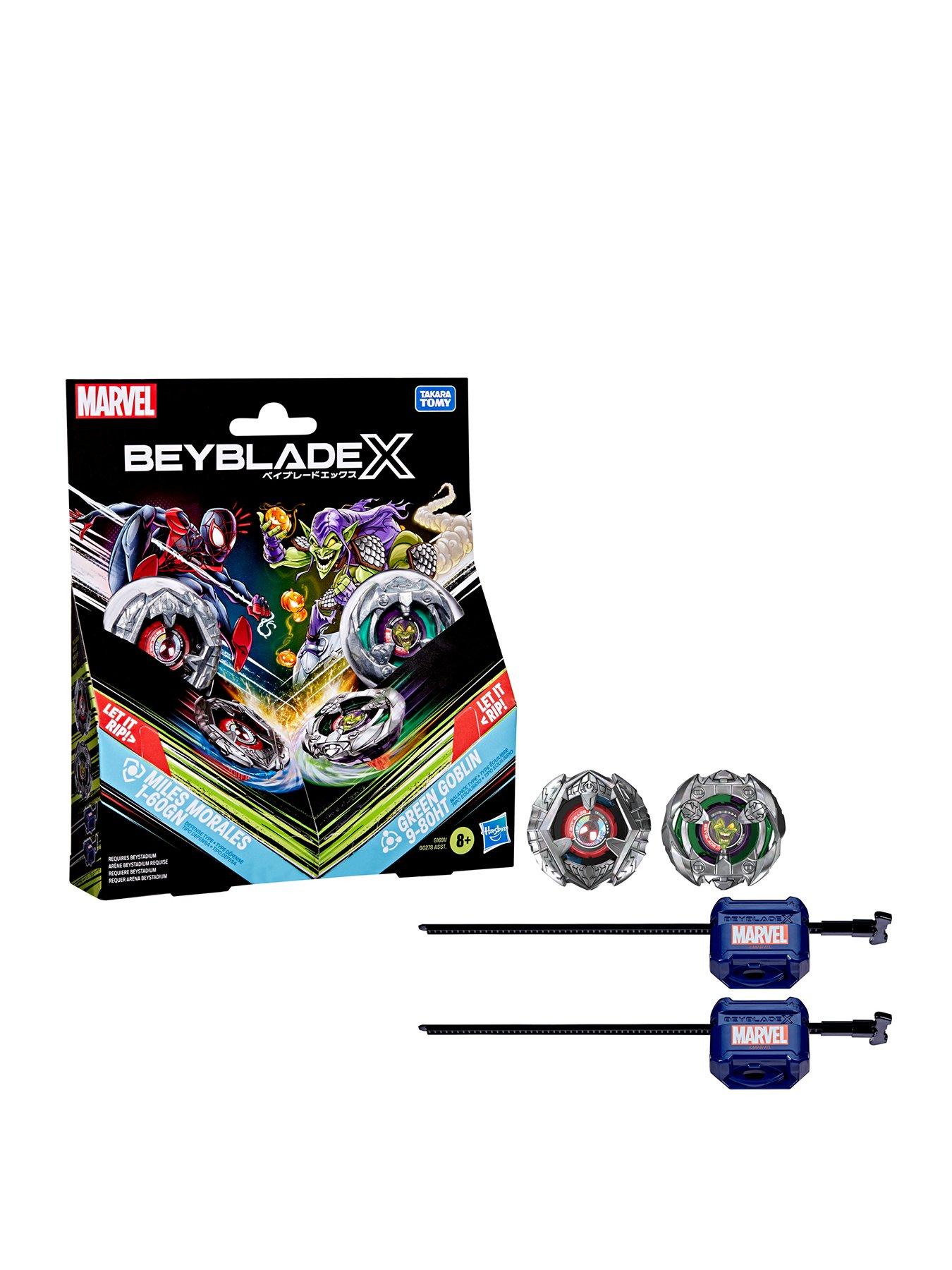 Beyblades Beyblade X and Marvel Collab Miles Morales 1-60GN vs Green Goblin 9-80HT