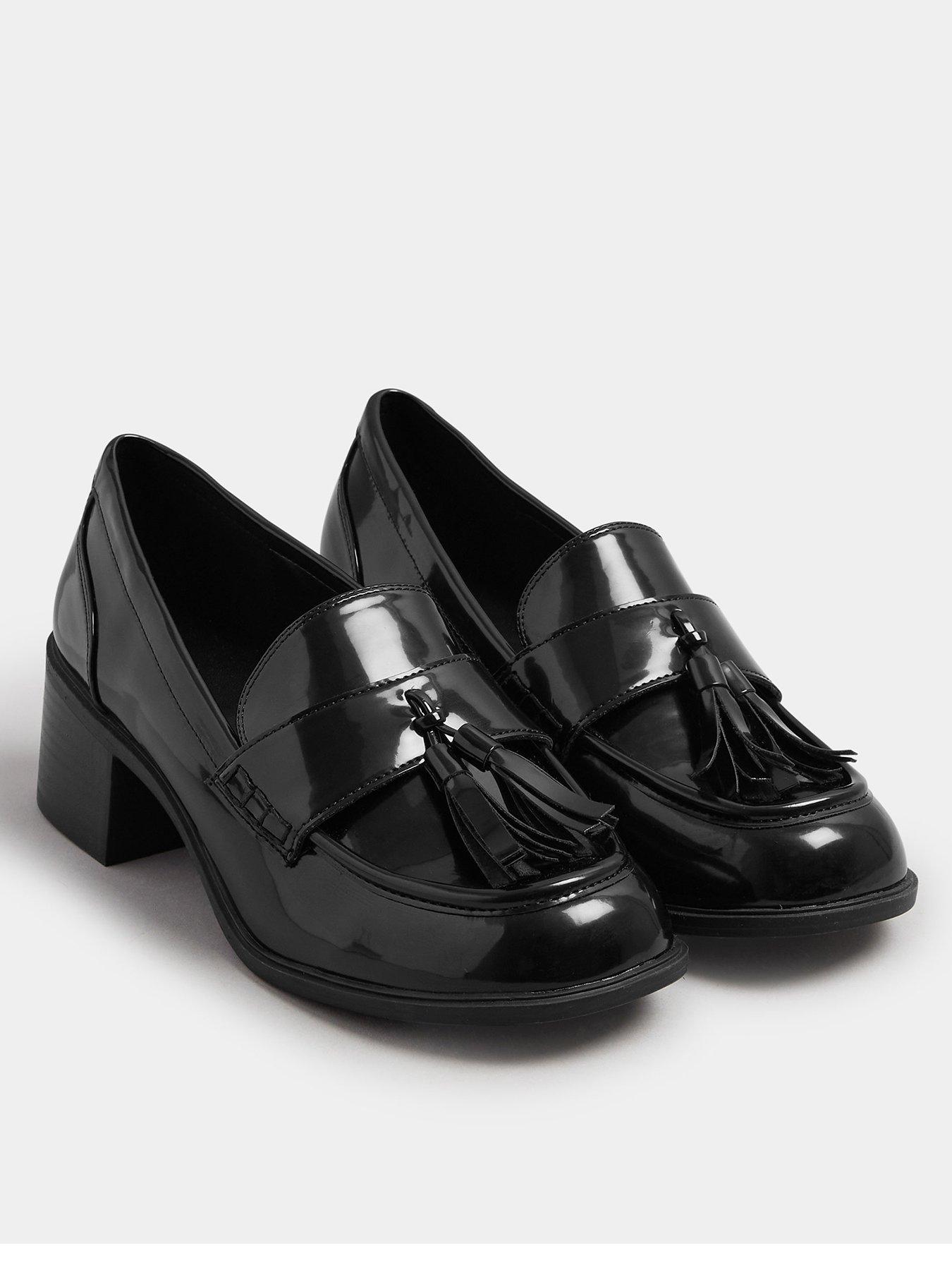 Image 2 of 4 of Yours Extra Wide Fit Heeled Tassel Loafer - Black