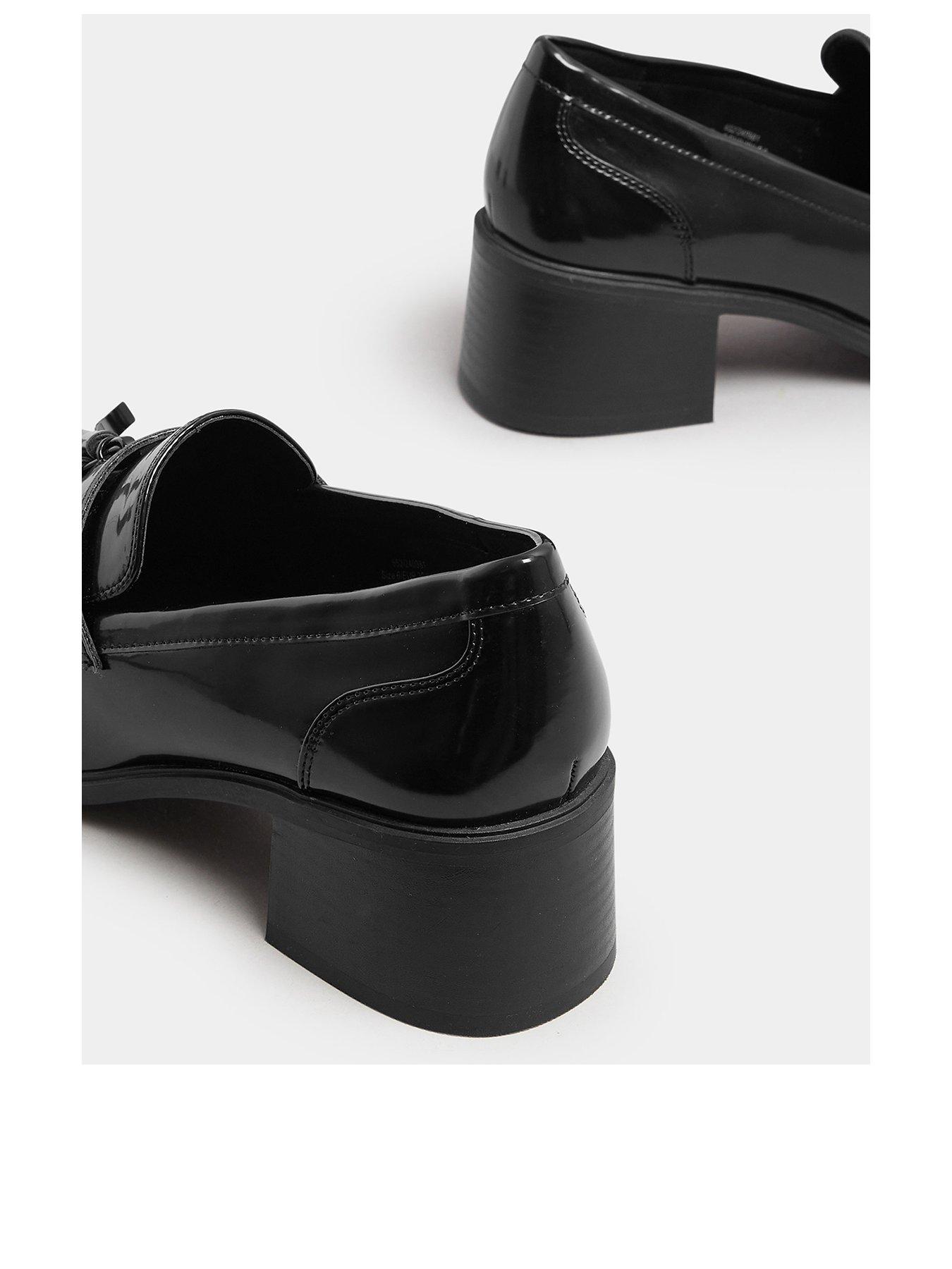 Image 3 of 4 of Yours Extra Wide Fit Heeled Tassel Loafer - Black