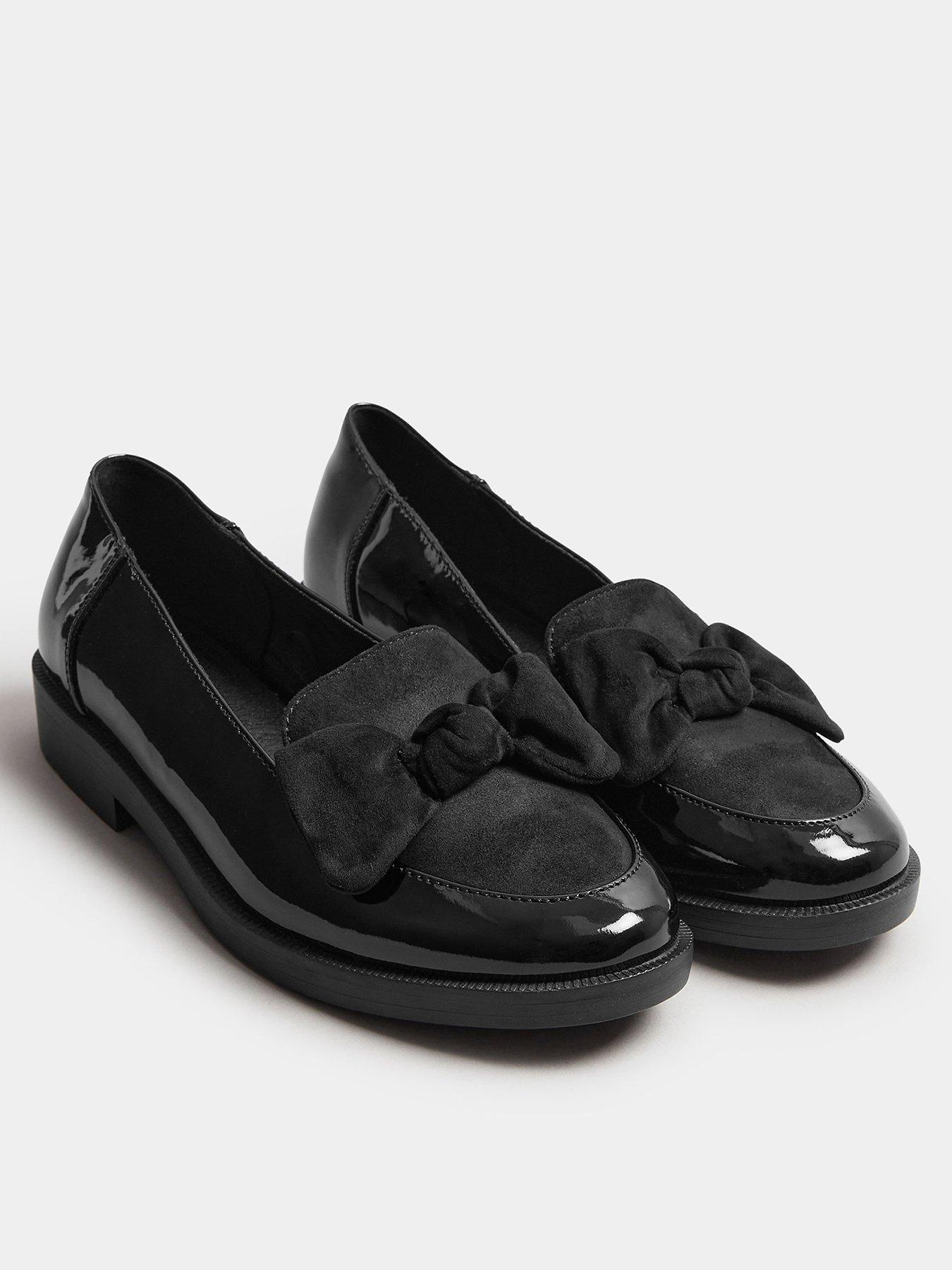 Image 2 of 4 of Yours Extra Wide Fit Bow Patent Loafer - Black