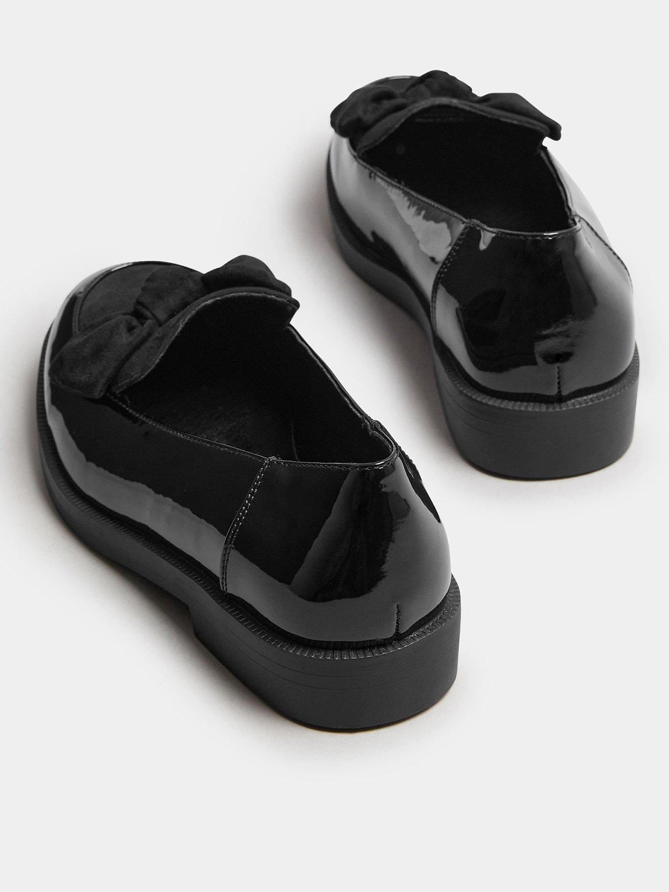 Image 3 of 4 of Yours Extra Wide Fit Bow Patent Loafer - Black