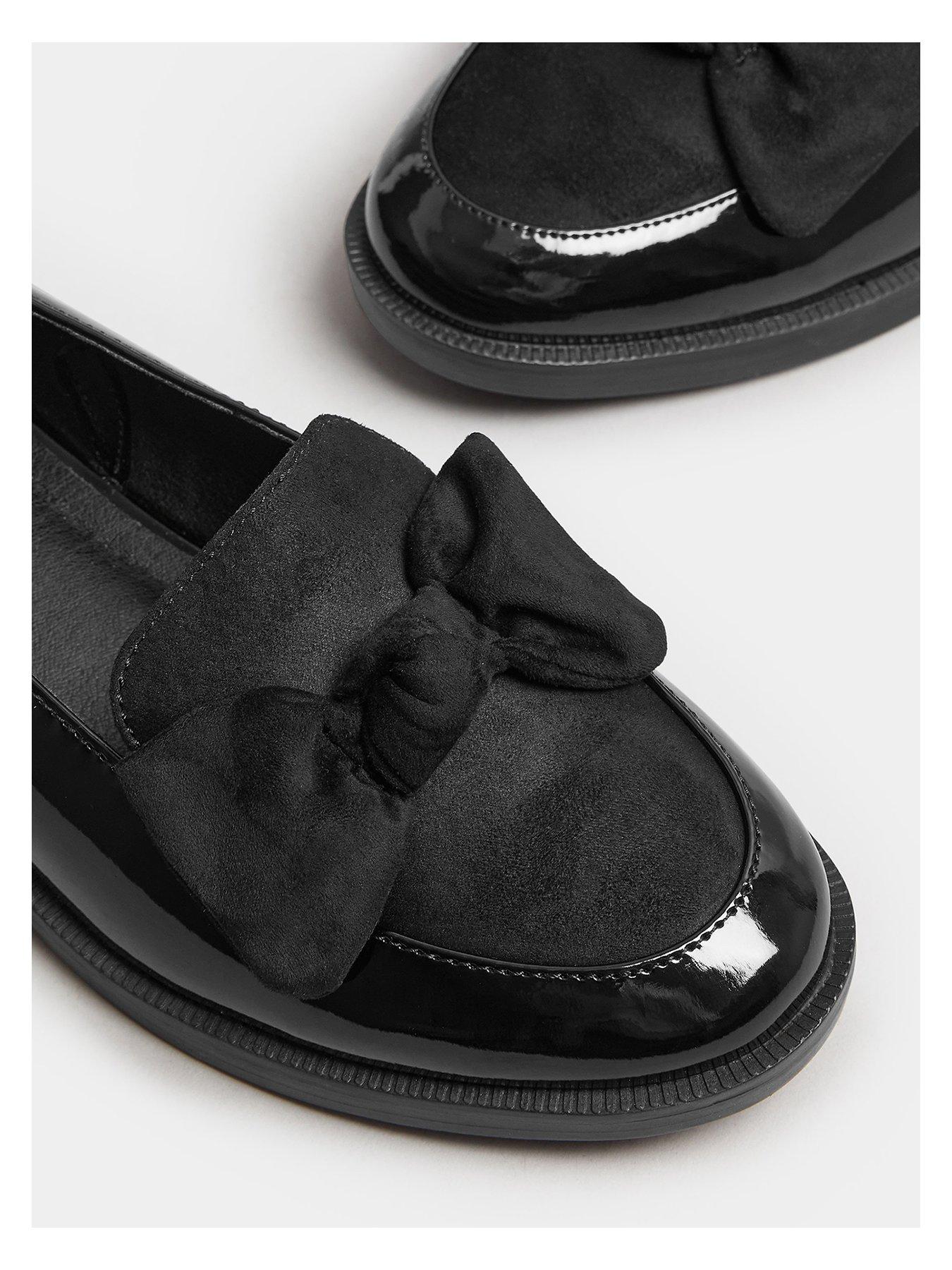 Image 4 of 4 of Yours Extra Wide Fit Bow Patent Loafer - Black