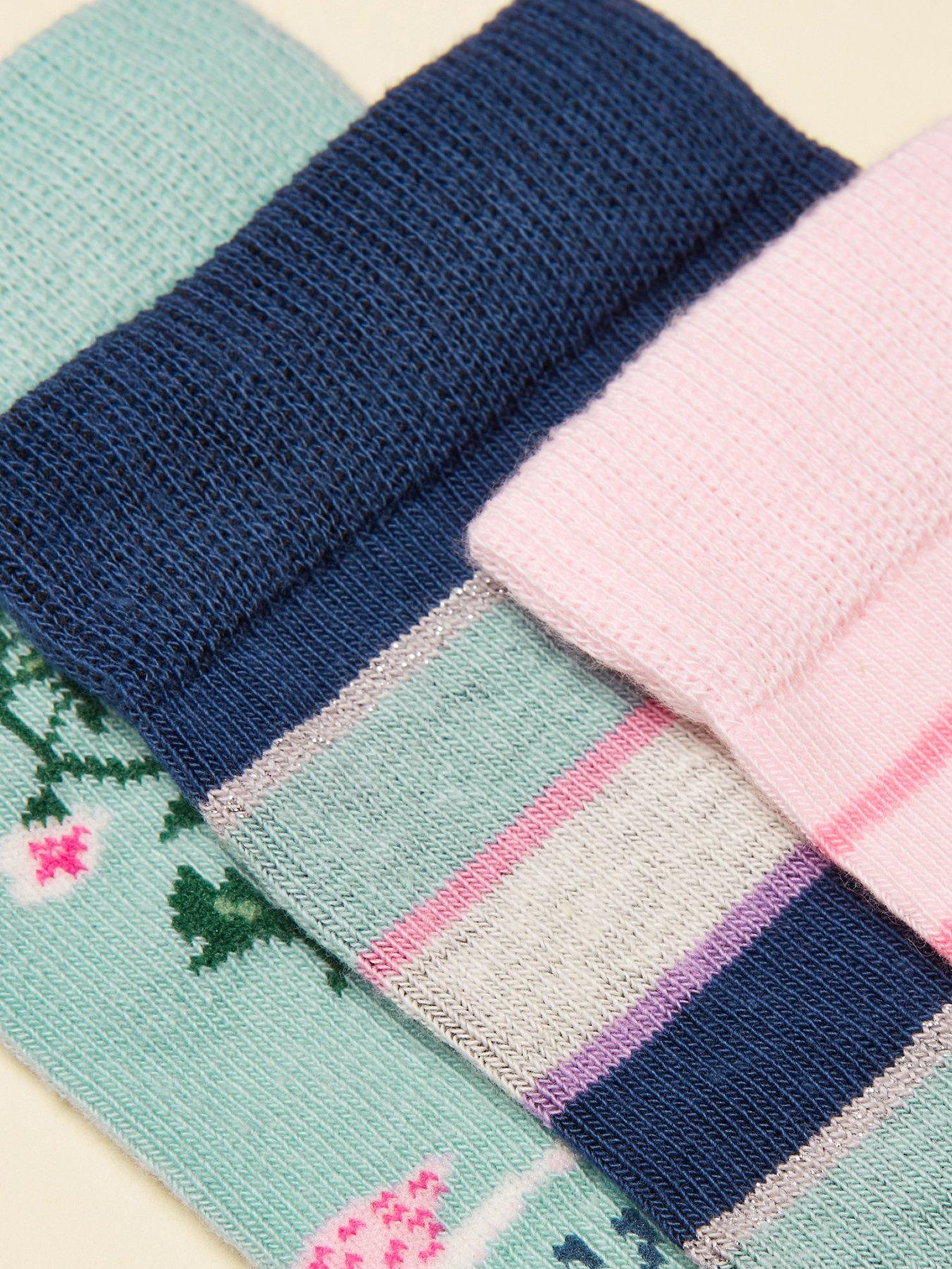 back image of joules-girls-3-pack-unicorn-socks-multi