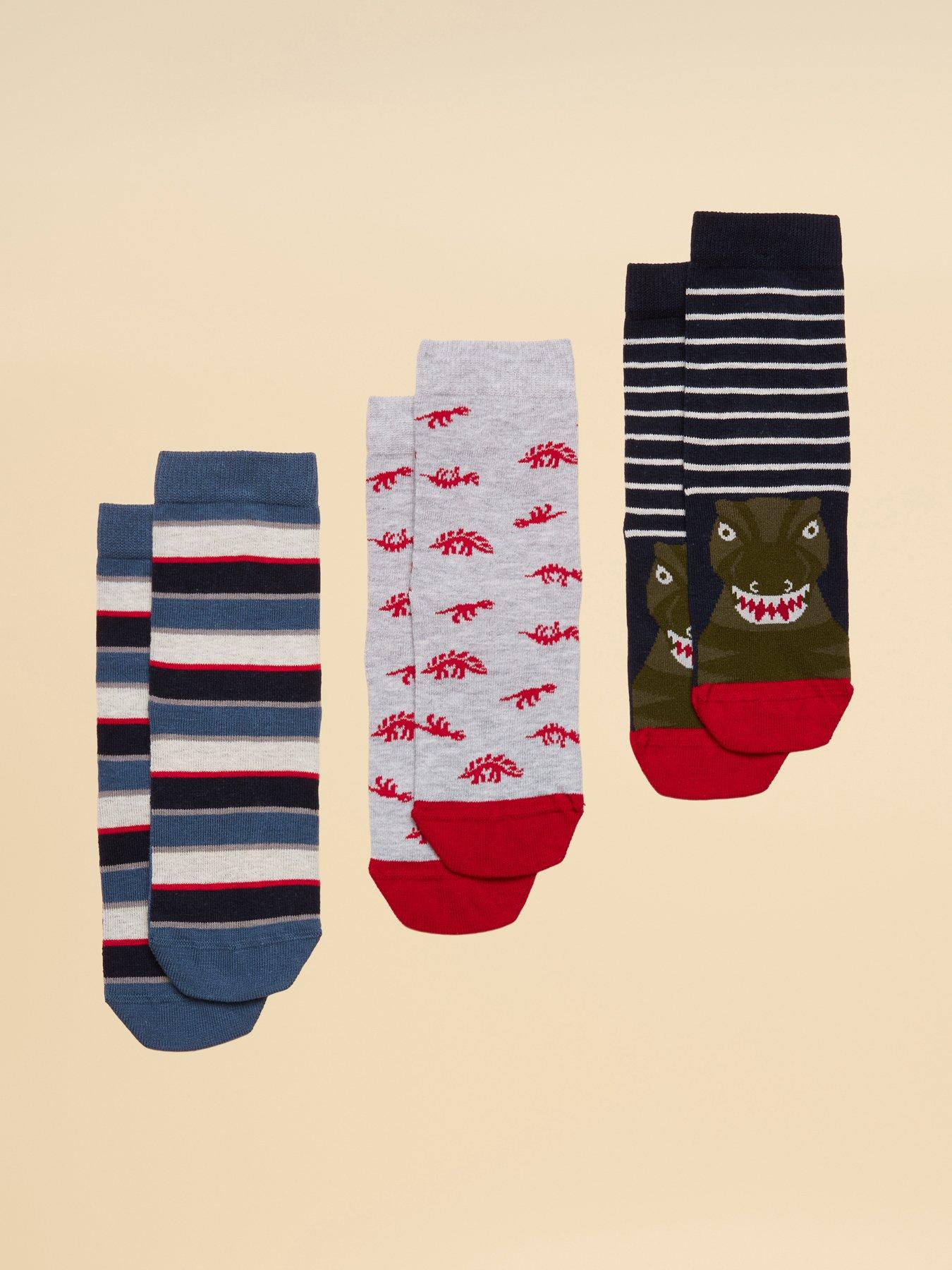 Joules Boys 3 Pack Dino Socks - Multi