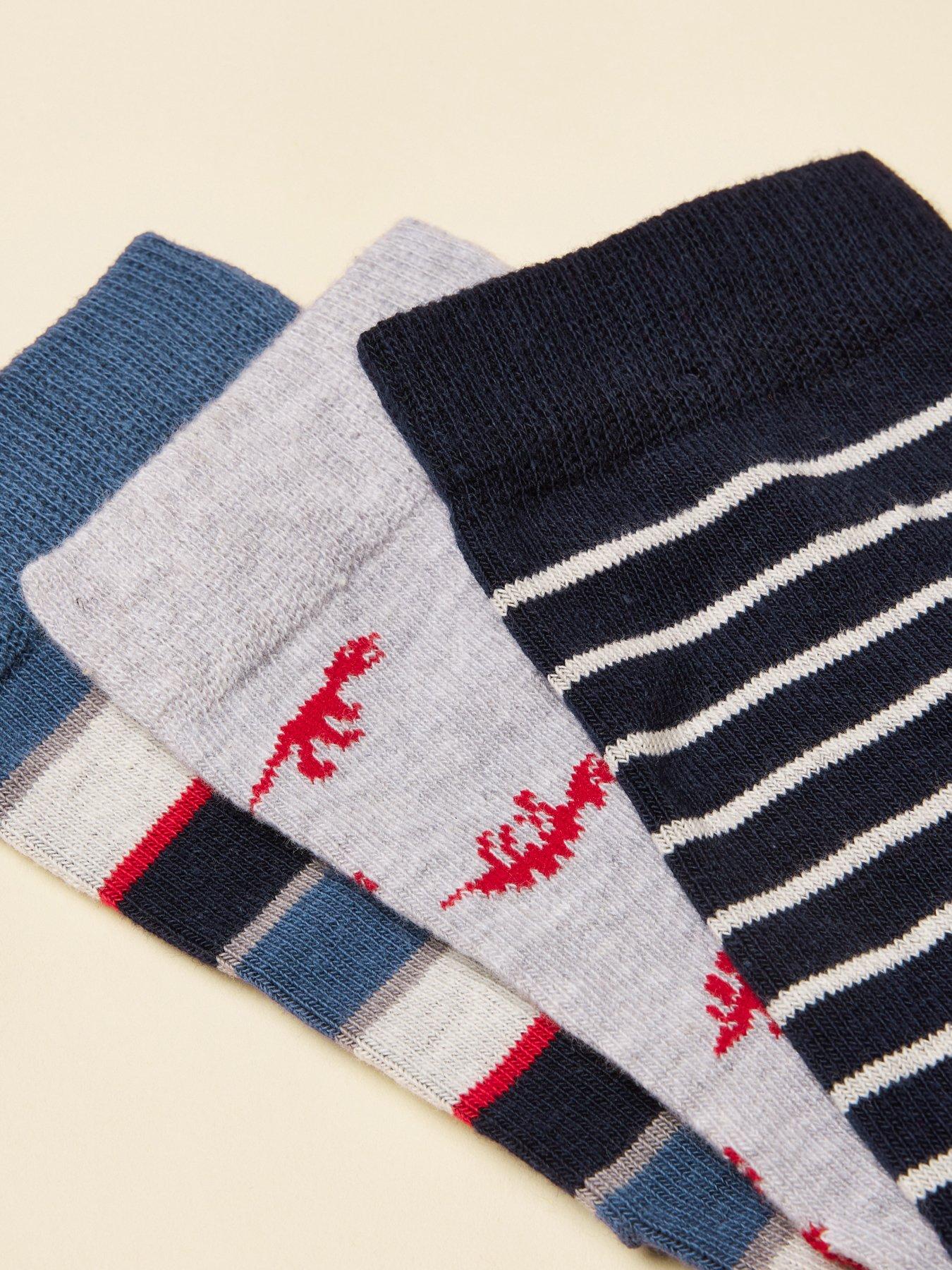 Image 3 of 3 of Joules Boys 3 Pack Dino Socks - Multi