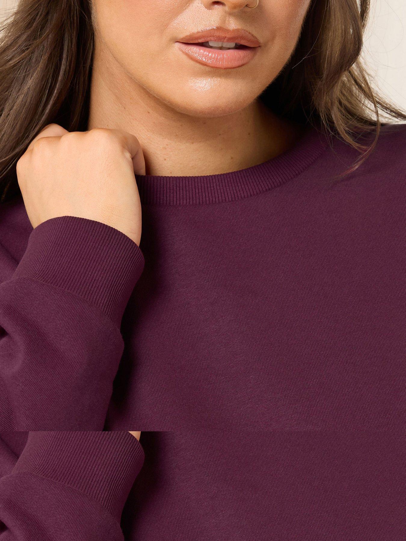 Image 4 of 5 of Yours Curve Crew Neck Sweatshirt - Red