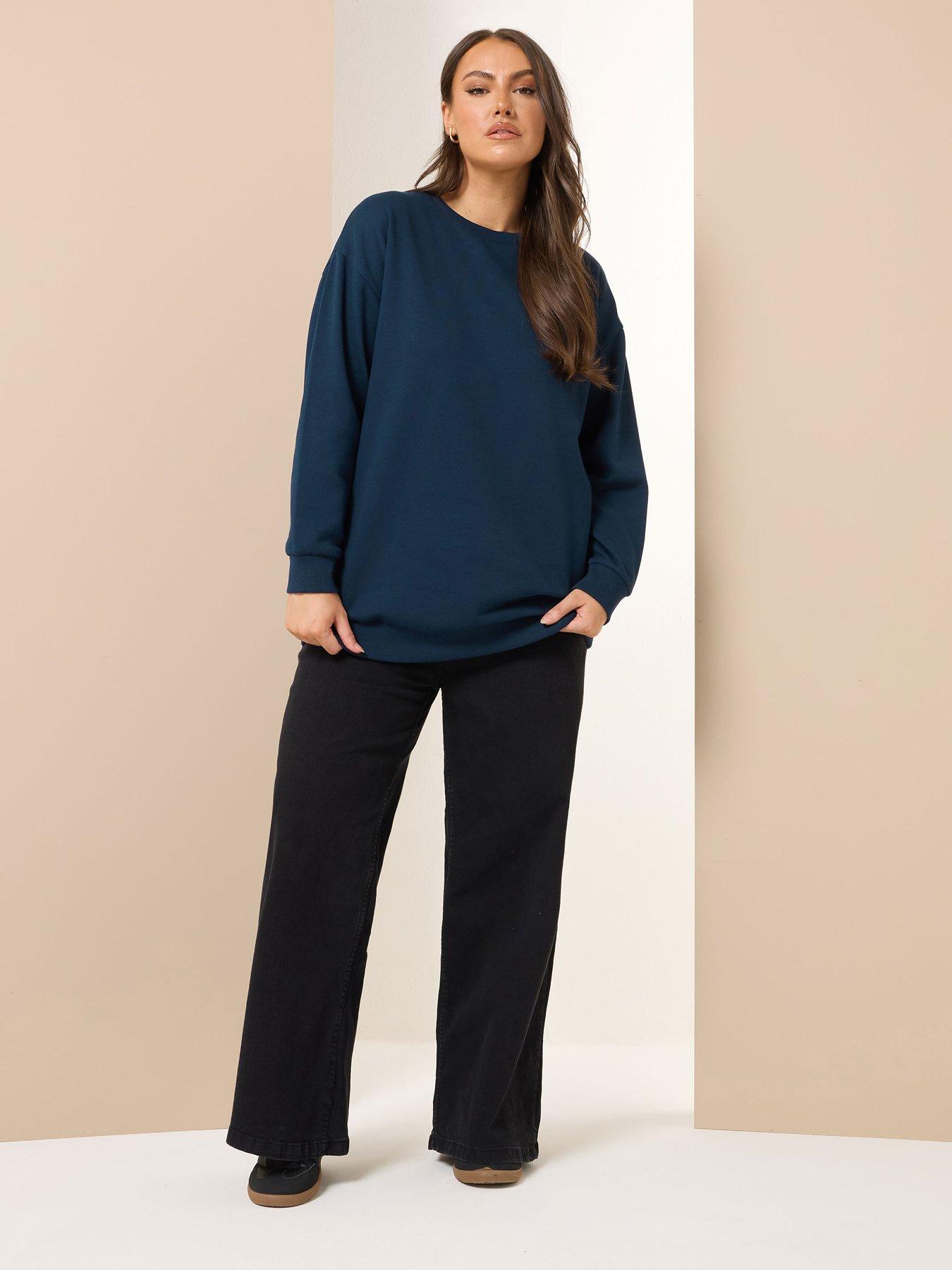Image 3 of 4 of Yours Curve Crew Neck Sweatshirt - Blue