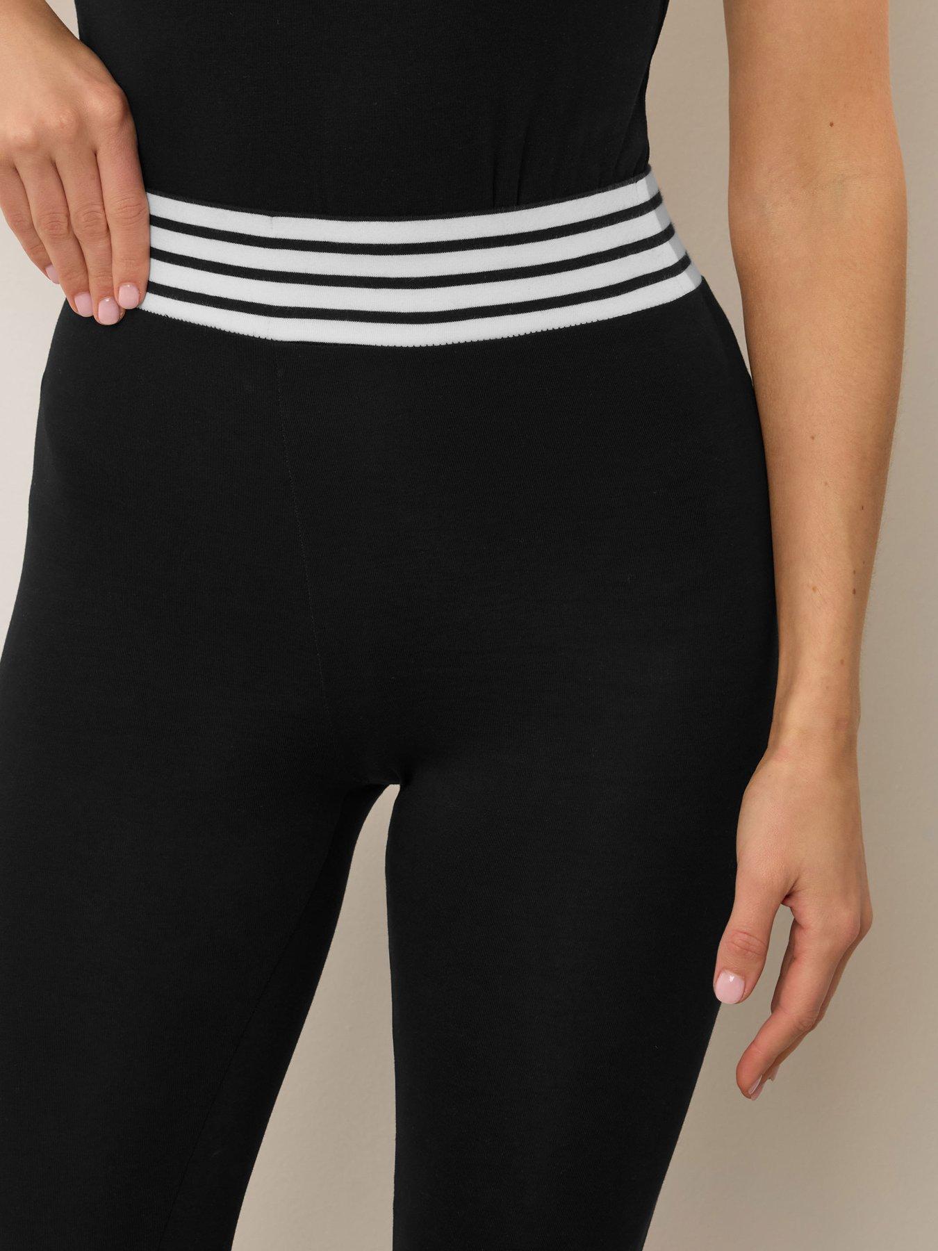 Image 4 of 5 of Long Tall Sally Tall Stripe Waistband Legging - Black
