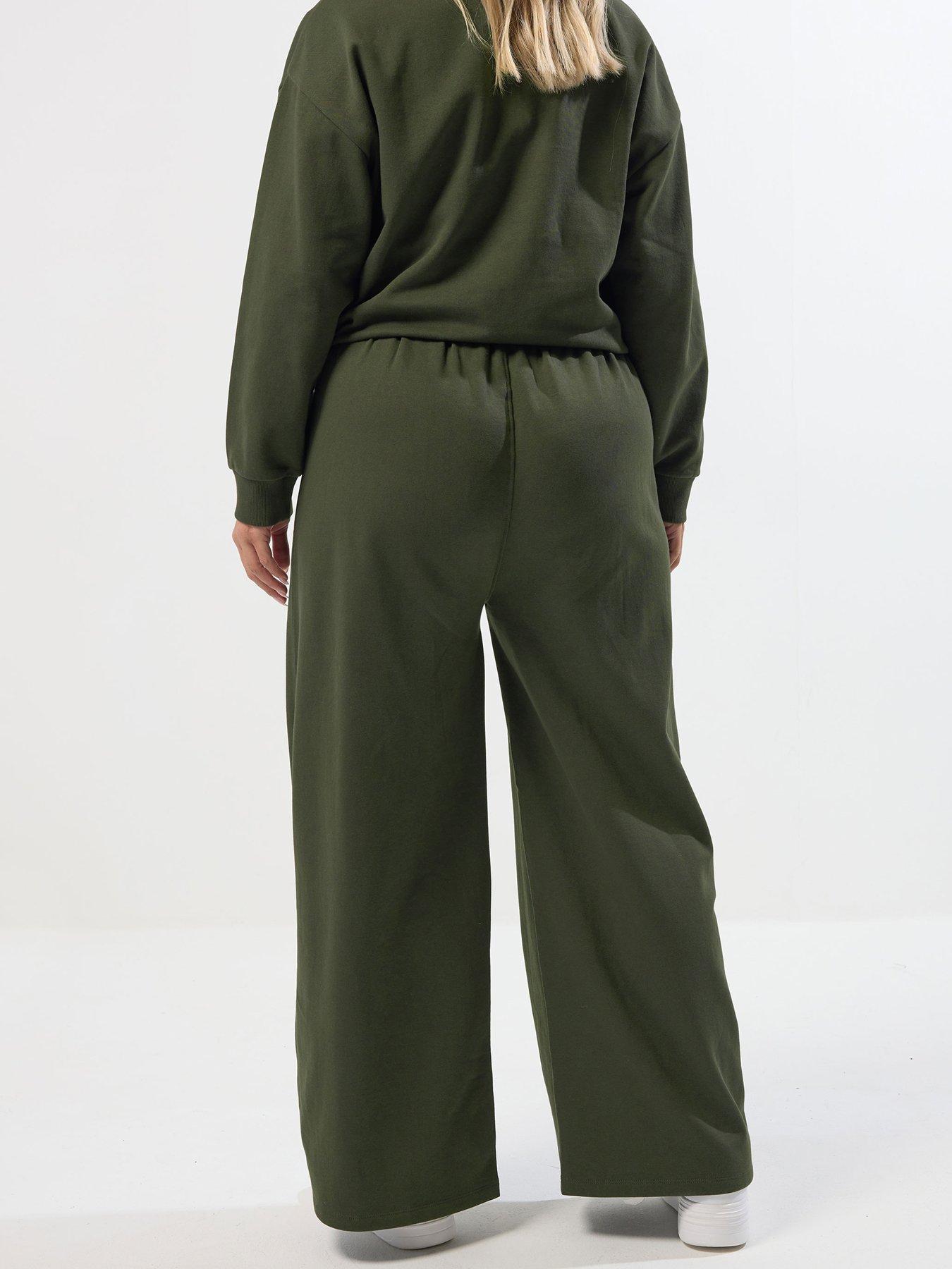 Image 2 of 5 of Yours Curve Wide Leg Jogger - Green
