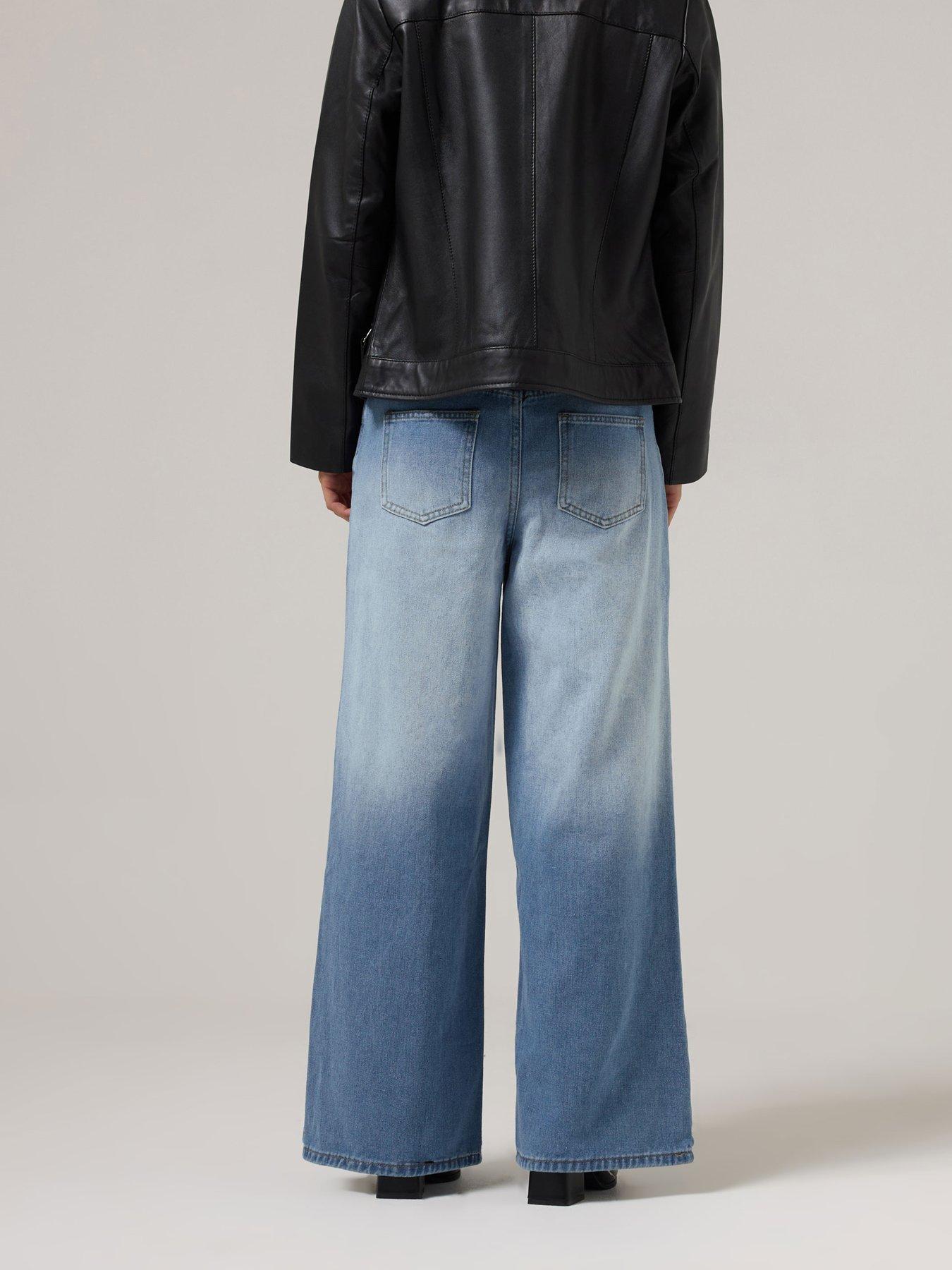 Image 2 of 4 of PixieGirl Petite Seam Front Wide Leg Jean - Blue