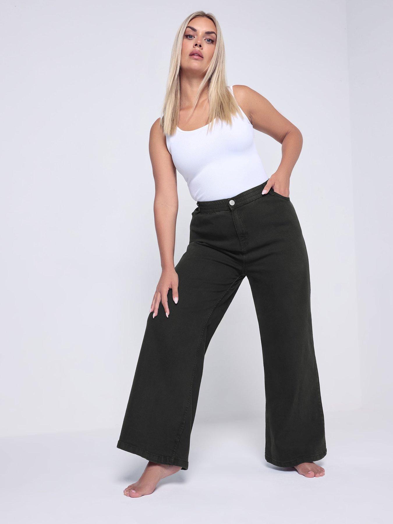 Image 1 of 6 of Yours Curve Wide Leg Puddle Jean - Black
