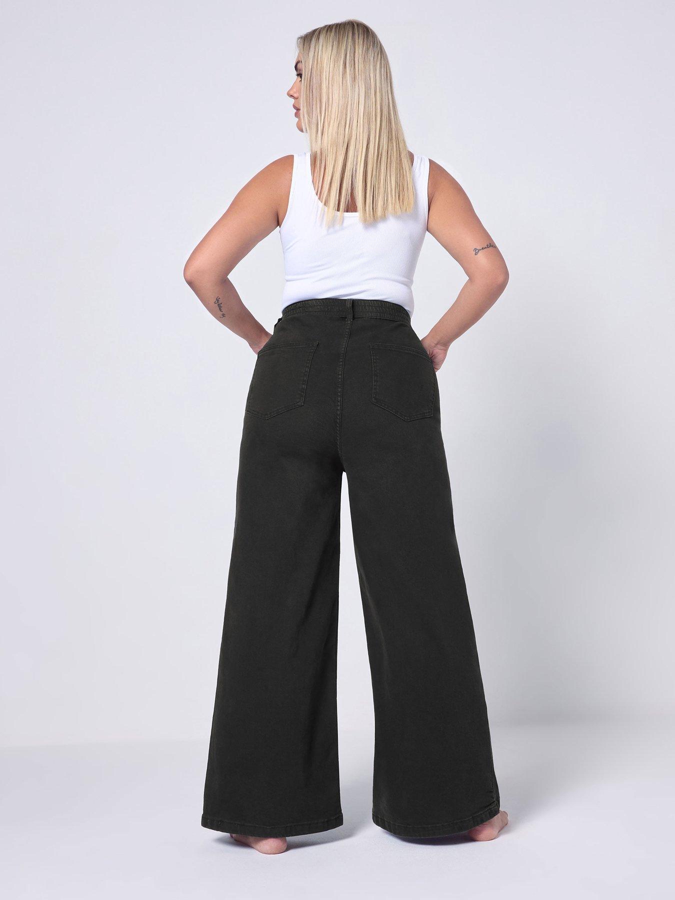 Image 2 of 6 of Yours Curve Wide Leg Puddle Jean - Black