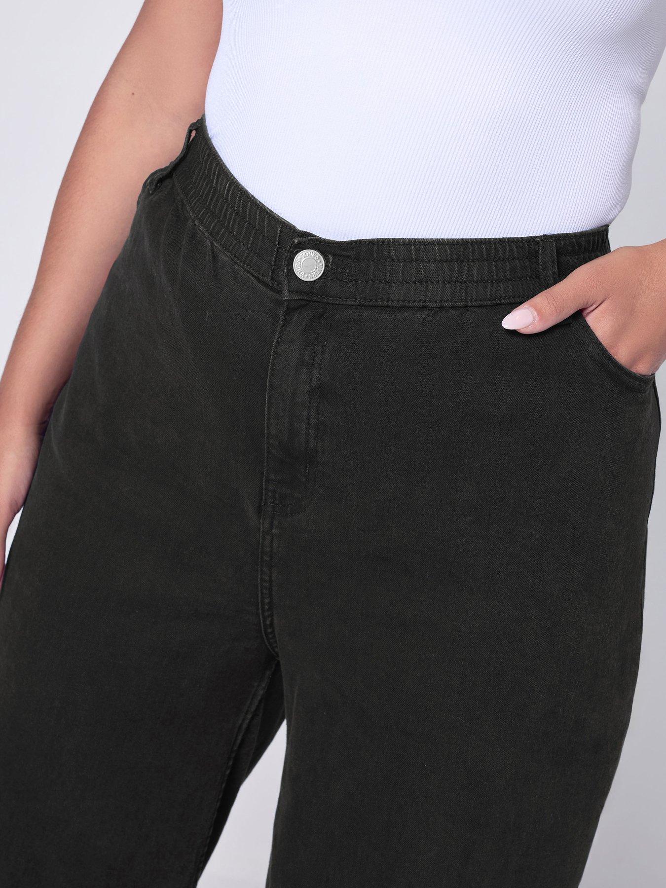 Image 4 of 6 of Yours Curve Wide Leg Puddle Jean - Black