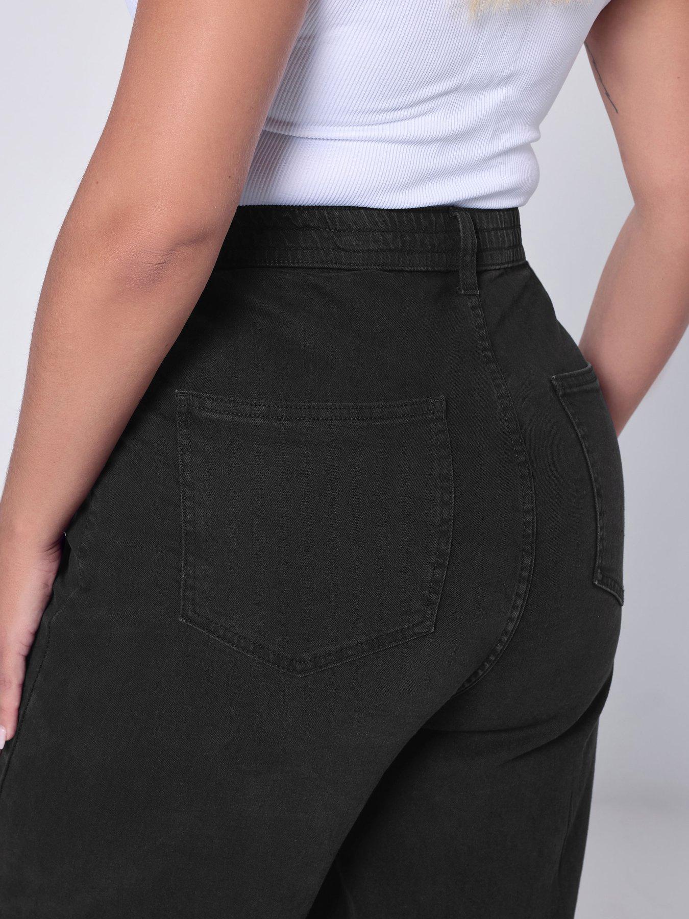 Image 5 of 6 of Yours Curve Wide Leg Puddle Jean - Black