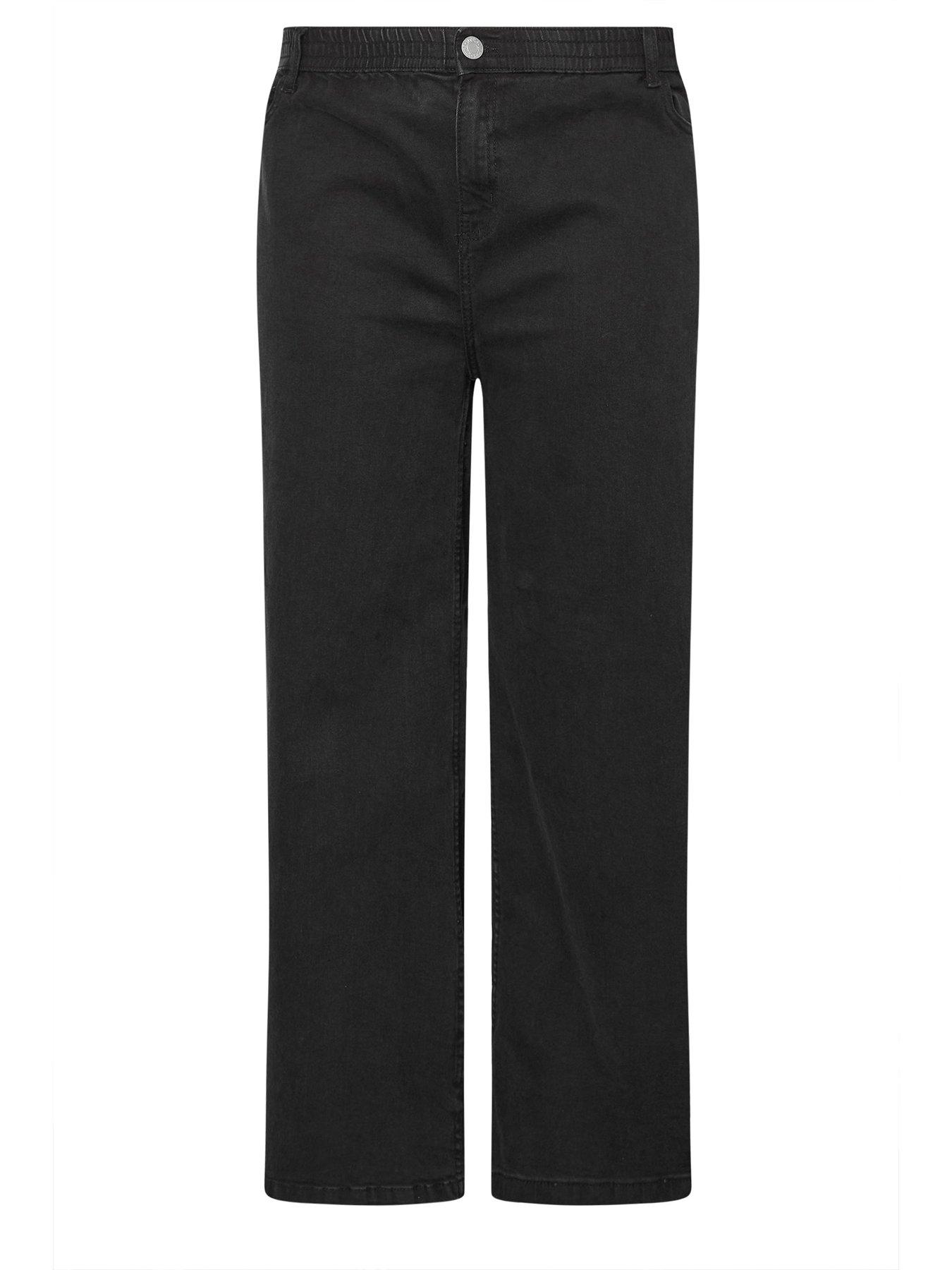 Image 6 of 6 of Yours Curve Wide Leg Puddle Jean - Black