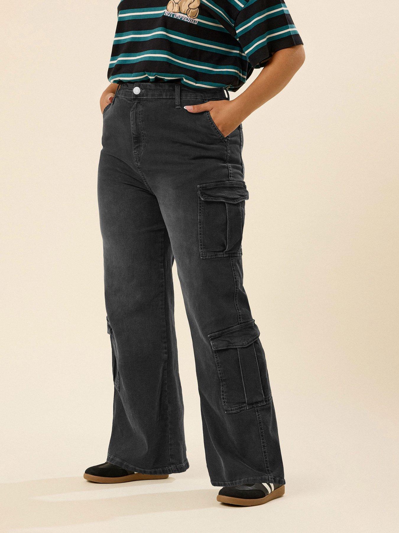 Image 1 of 5 of Yours Curve Cargo Jean - Black