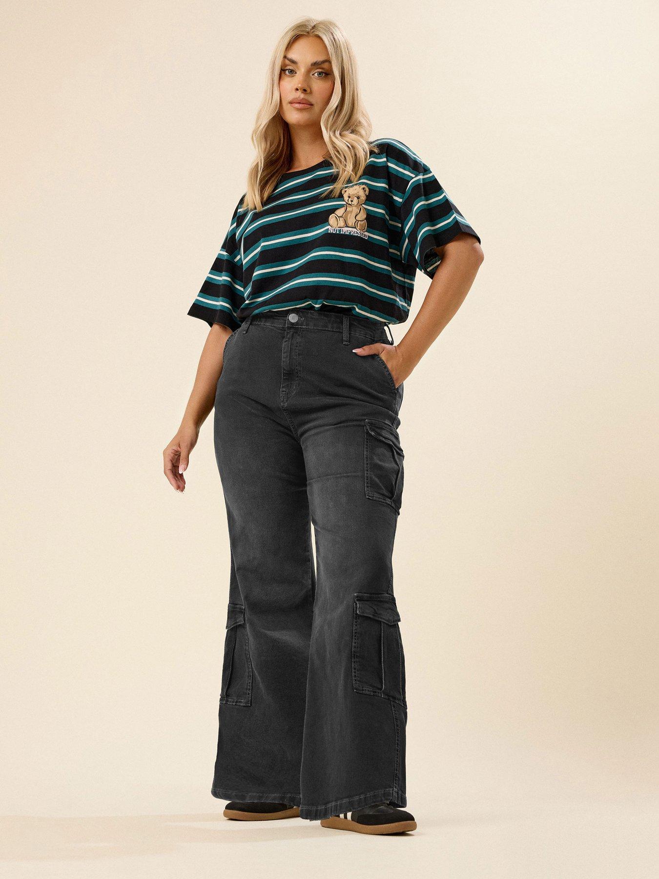 Image 3 of 5 of Yours Curve Cargo Jean - Black