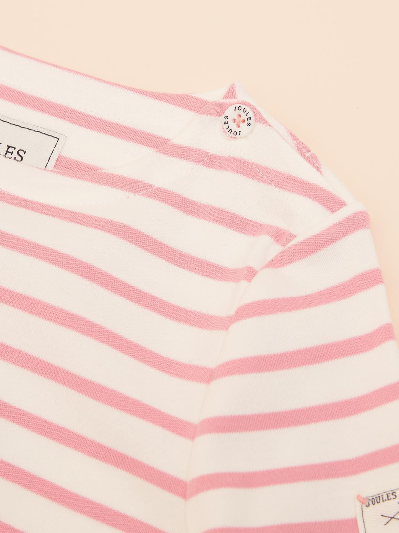  image of joules-girls-harbour-stripe-long-sleeve-t-shirt-pink