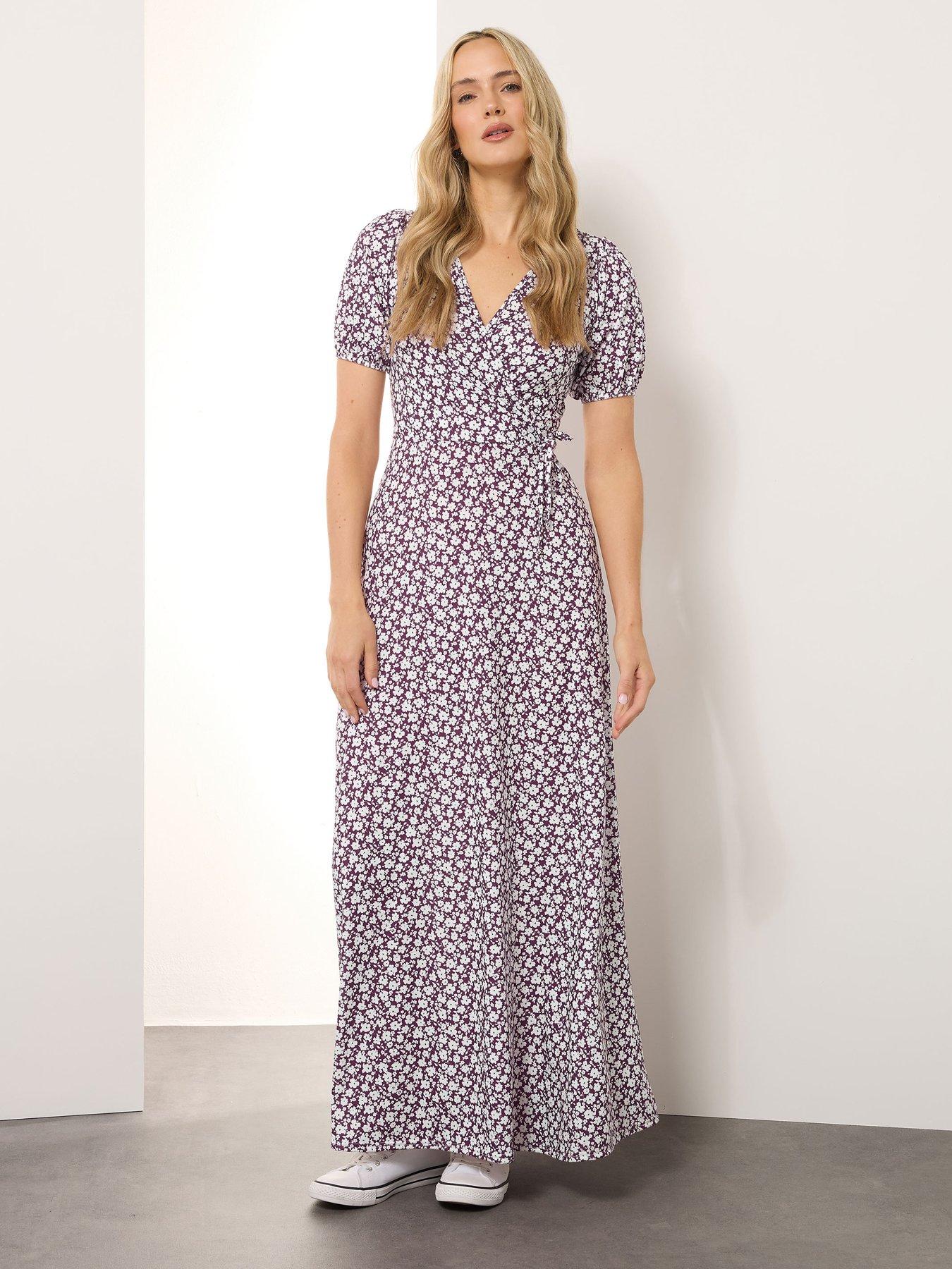 undefined Tall Ditsy Wrap Maxi Dress - Red