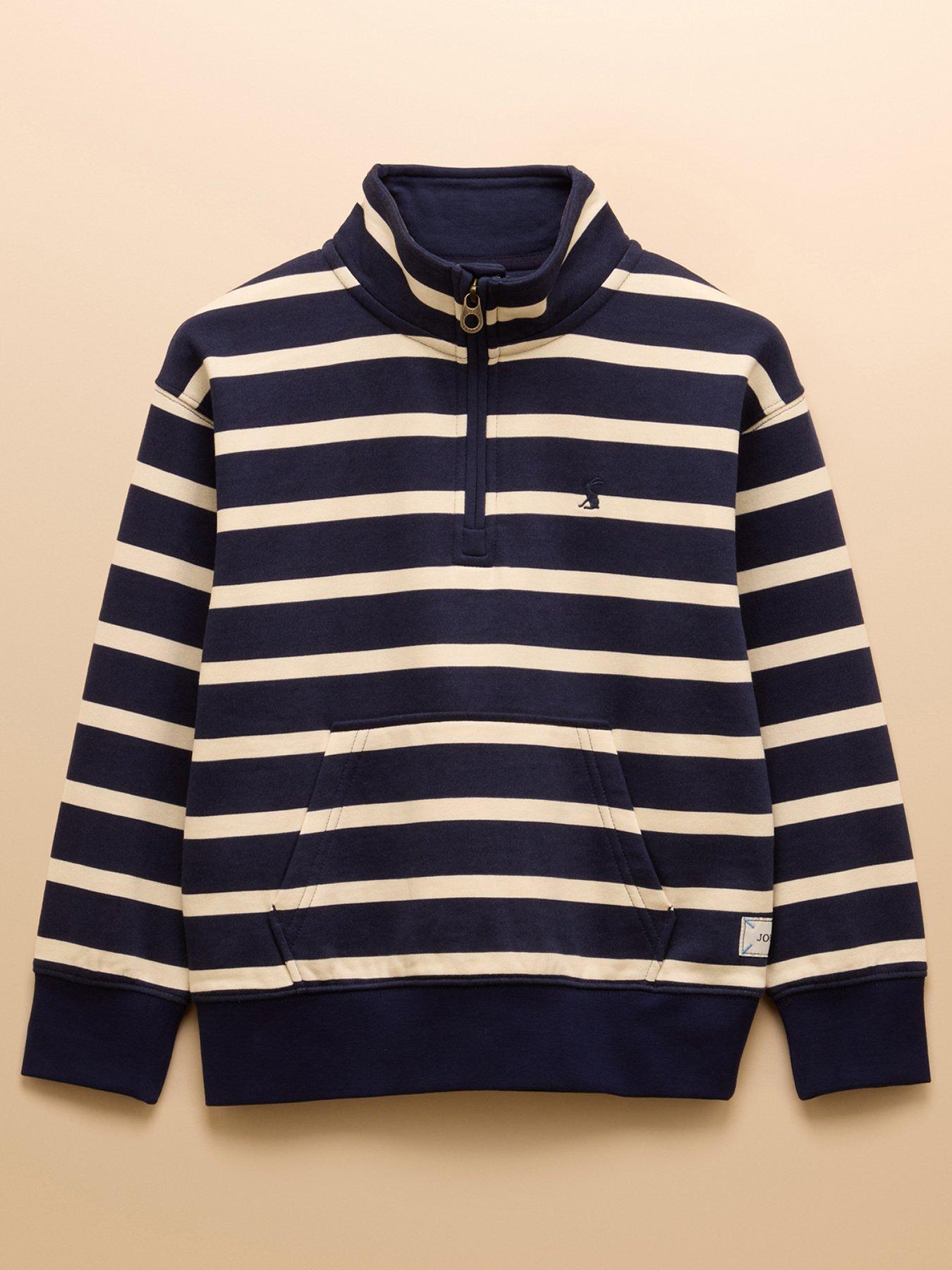 undefined Boys Alfie Stripe Sweat - Navy