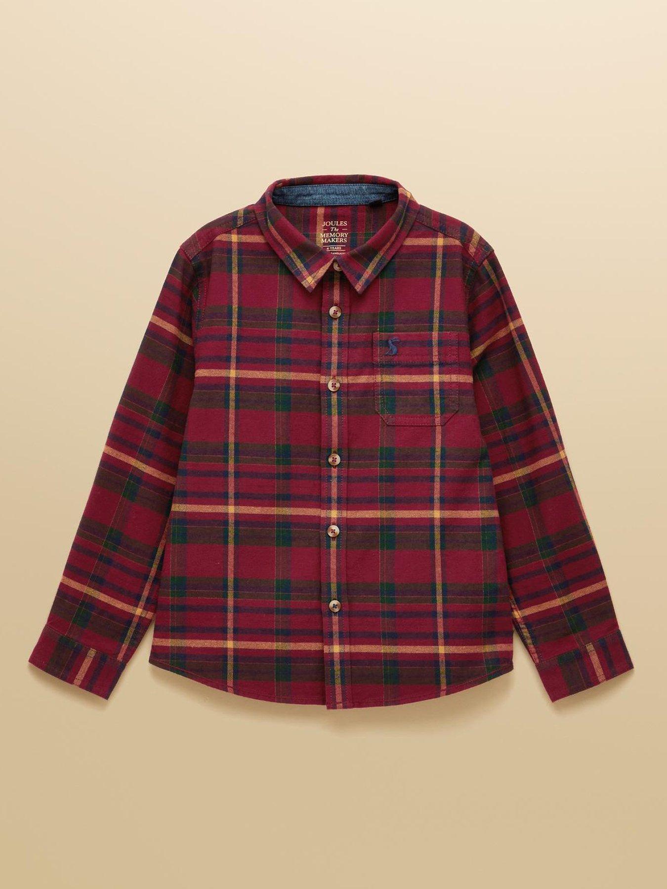 Image 2 of 6 of Joules Boys Buchanan Check Long Sleeve Shirt - Red