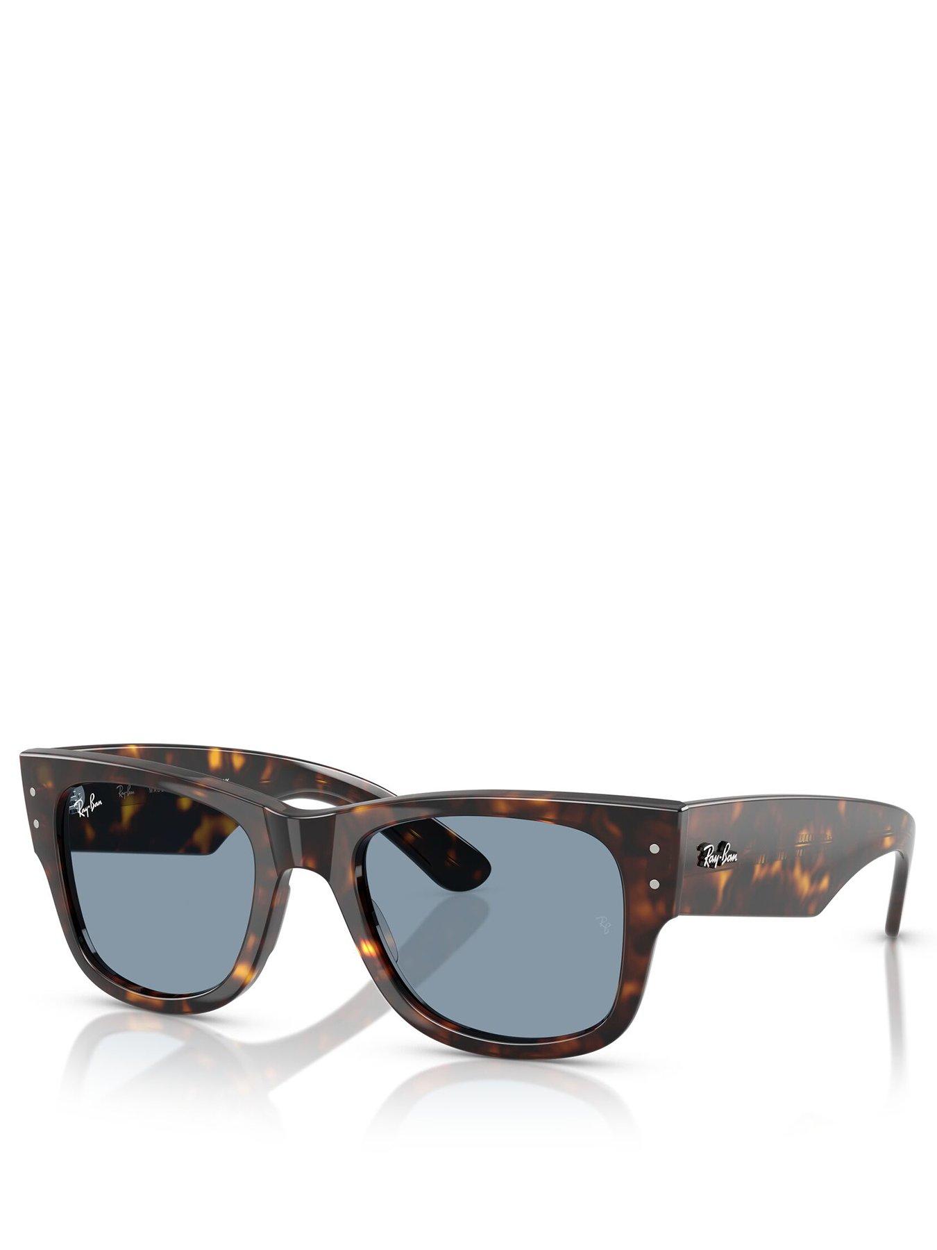 undefined Mega Wayfarer Havana Frame With Blue Lens - Multi
