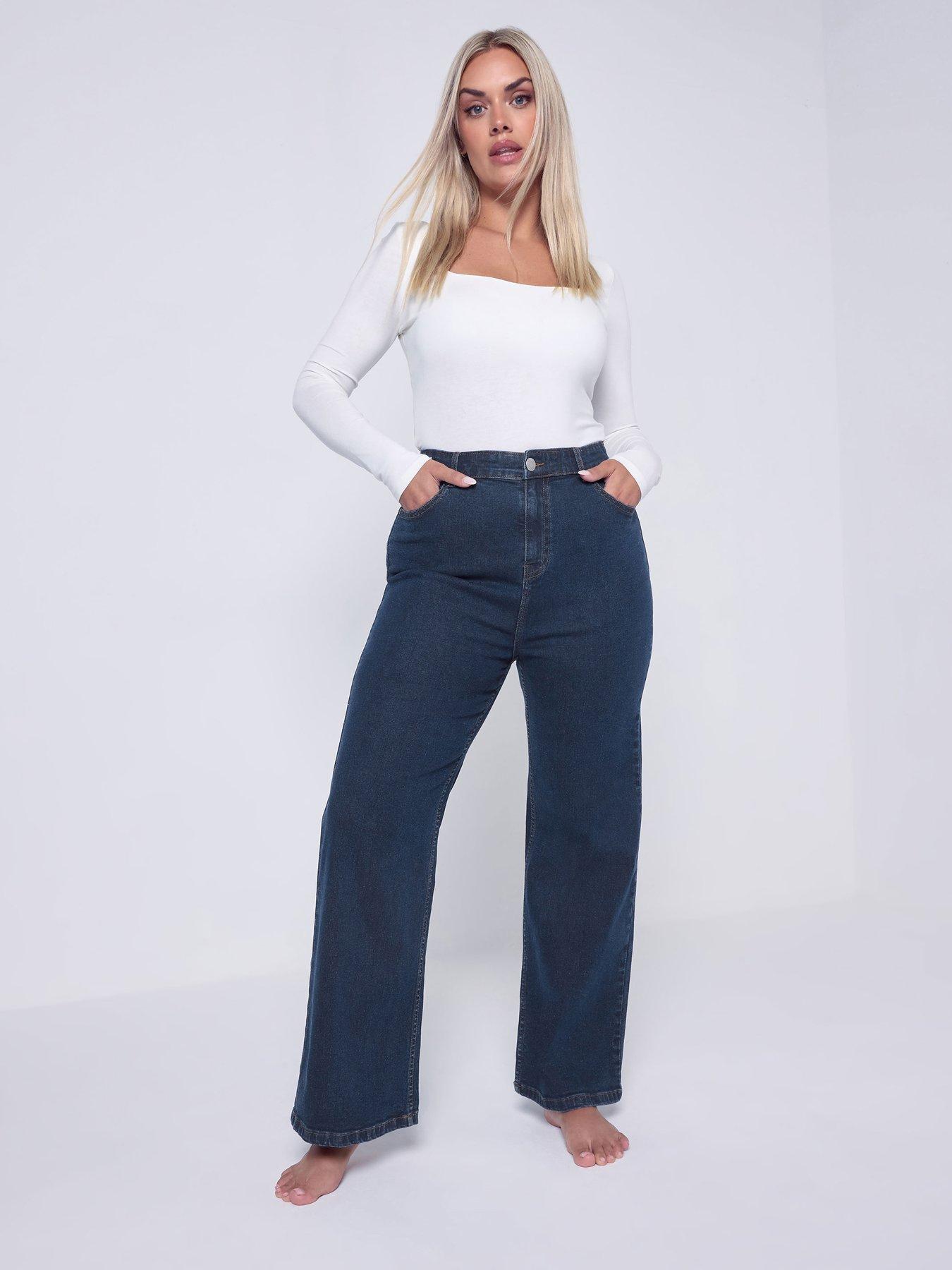undefined Curve Wide Leg Jean - Blue