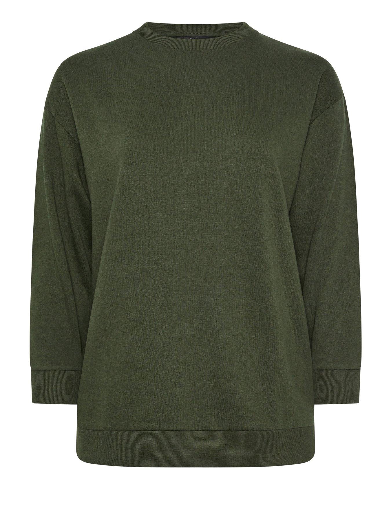 Image 5 of 5 of Yours Curve Crew Neck Sweatshirt - Green