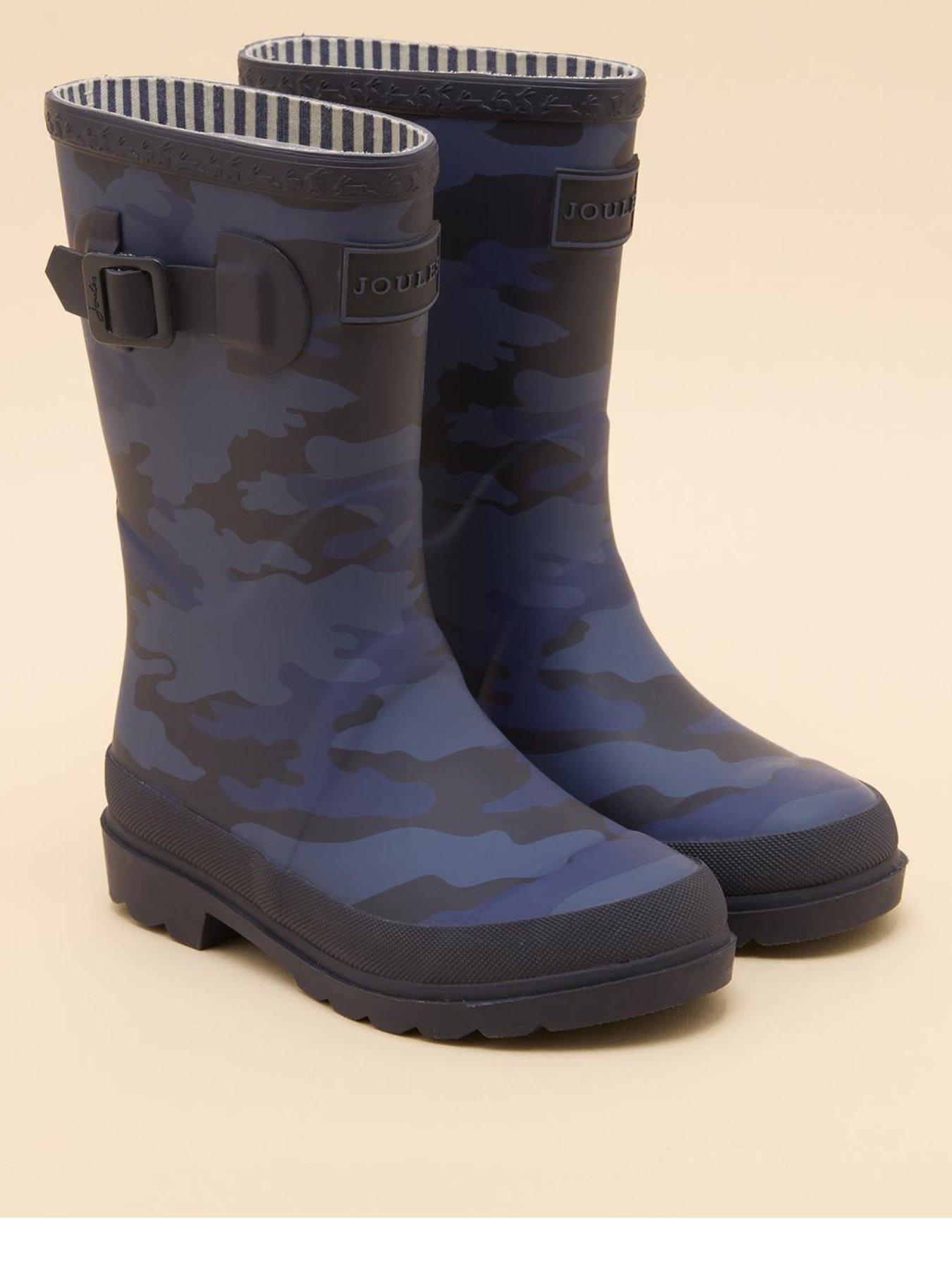 Image 2 of 5 of Joules Boys Camo Print Wellies - Navy