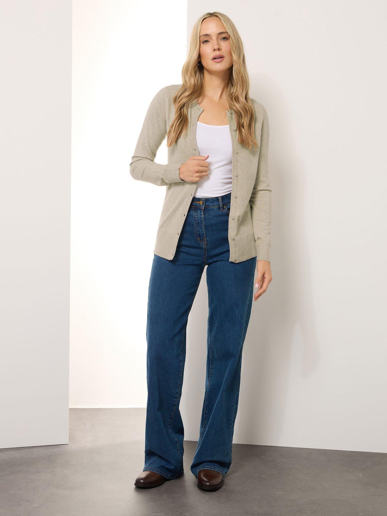 Image 3 of 6 of Long Tall Sally Tall Crew Neck Cardigan - Natural