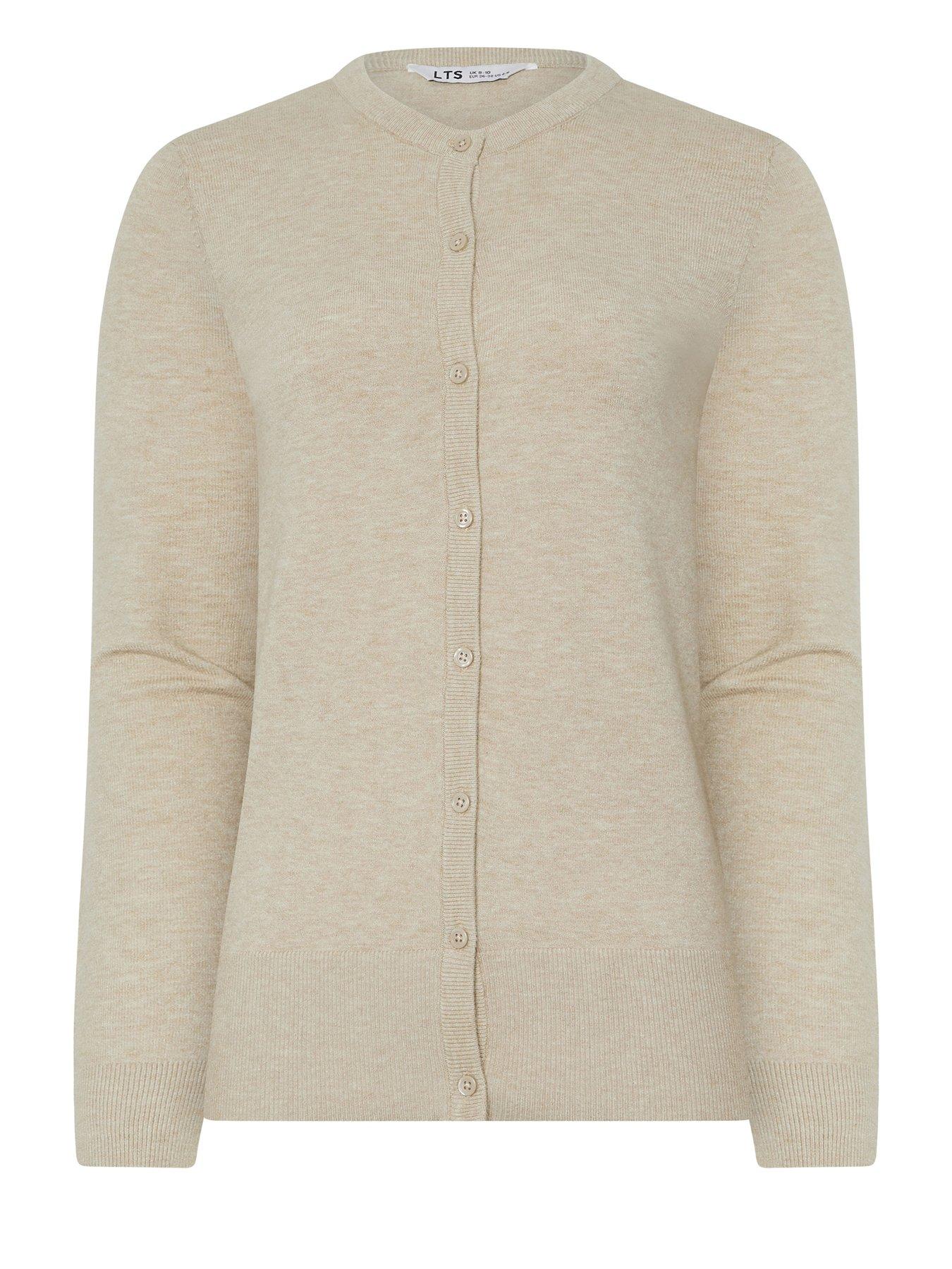 Image 6 of 6 of Long Tall Sally Tall Crew Neck Cardigan - Natural