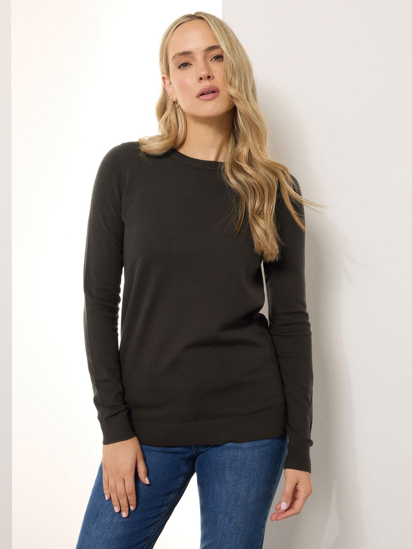 undefined Tall Crew Neck Jumper - Brown