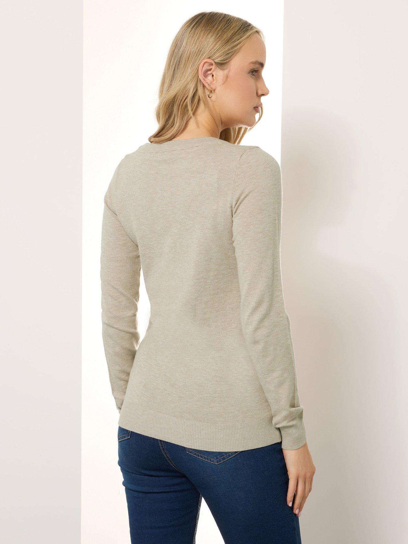 Image 2 of 5 of Long Tall Sally Tall V Neck Jumper - Natural