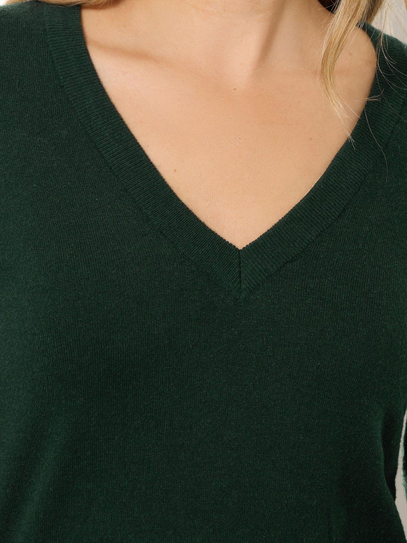Image 4 of 5 of Long Tall Sally Tall V Neck Jumper - Green