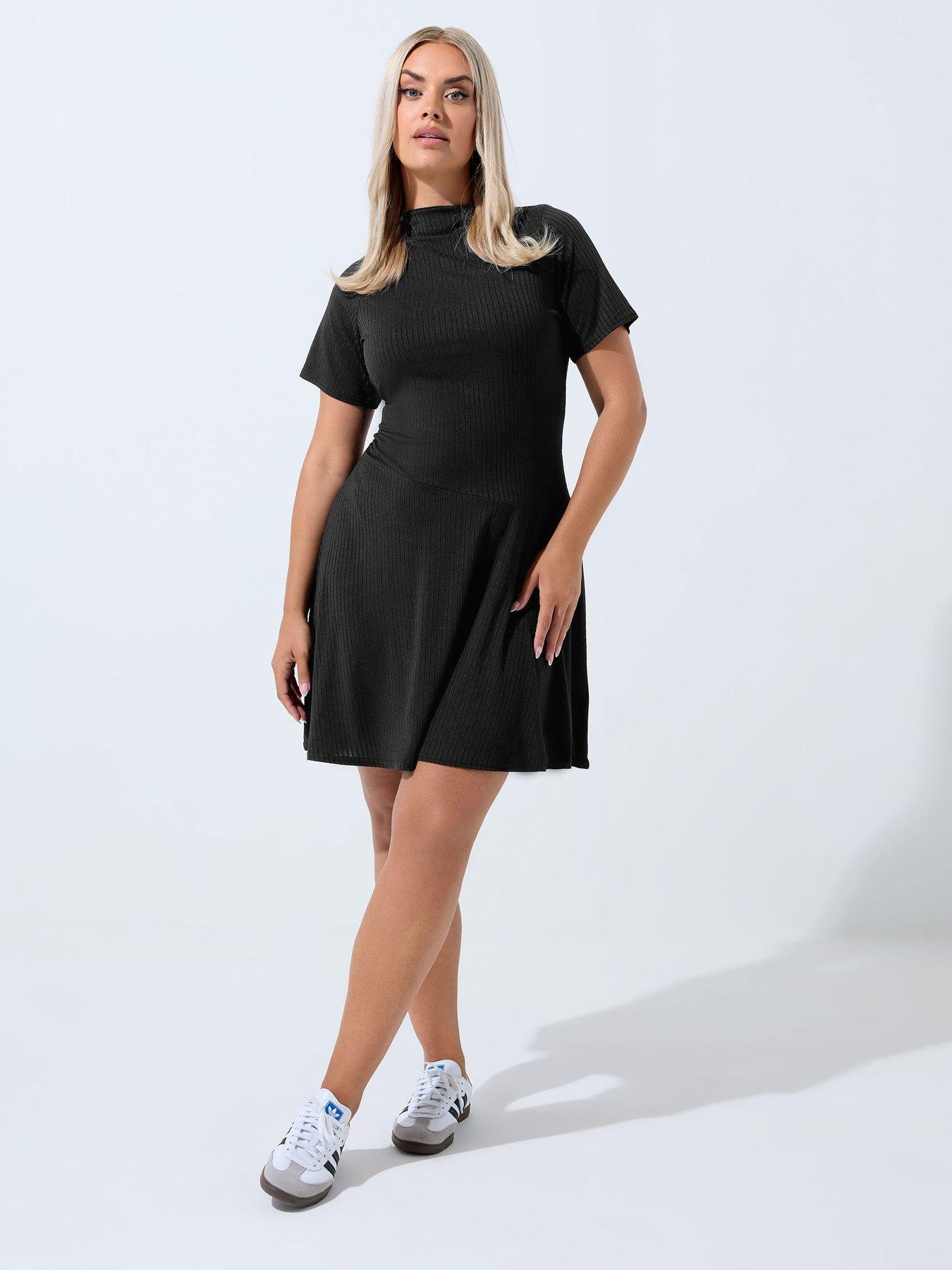 undefined Curve Mini Swing Dress - Black