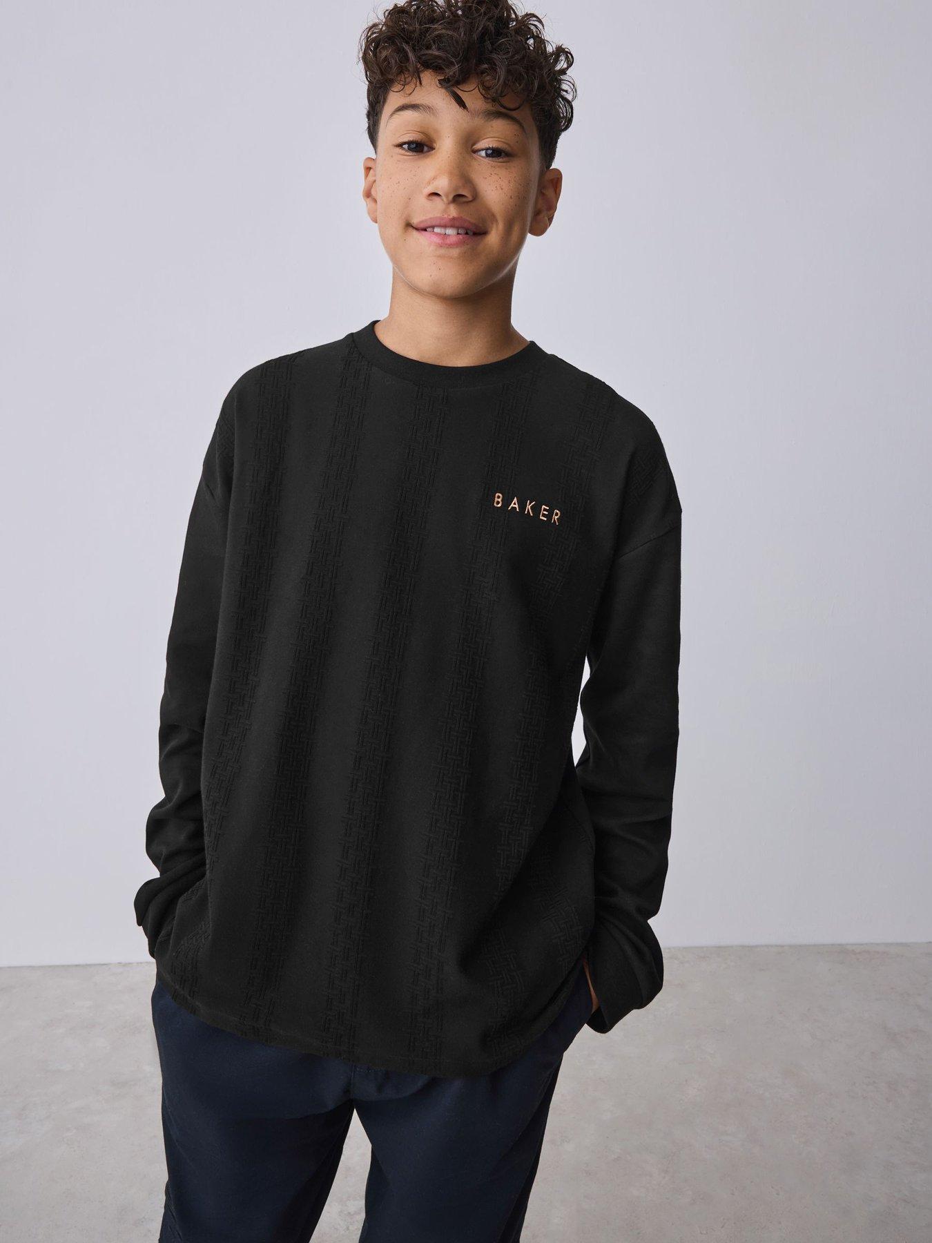 Ted Baker Older Boys Textured T-Shirt - Black