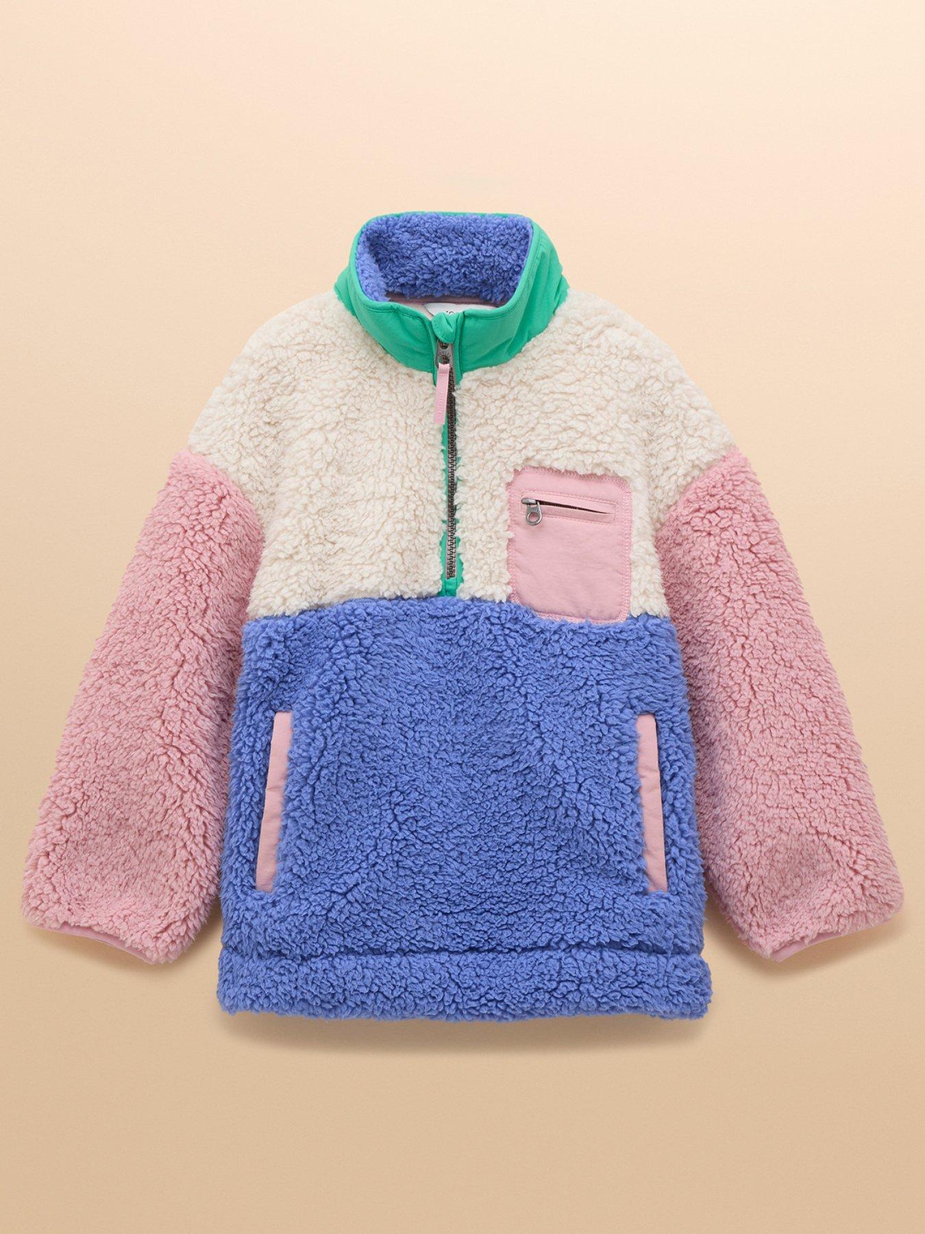 Joules Girls Tilly 1/4 Zip Colourblock Fleece - Multi