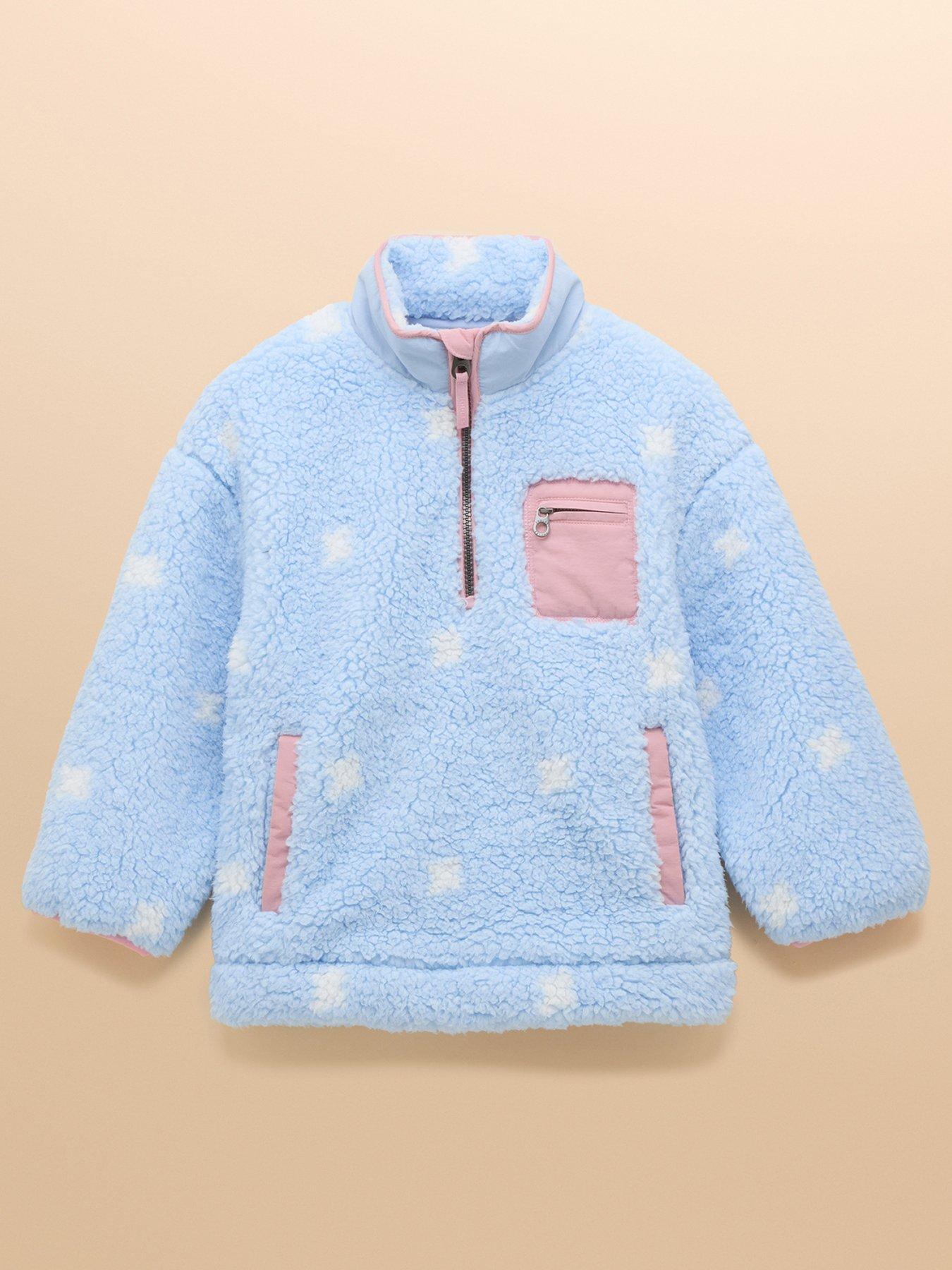 Joules Girls Tilly 1/4 Zip Spot Fleece - Blue
