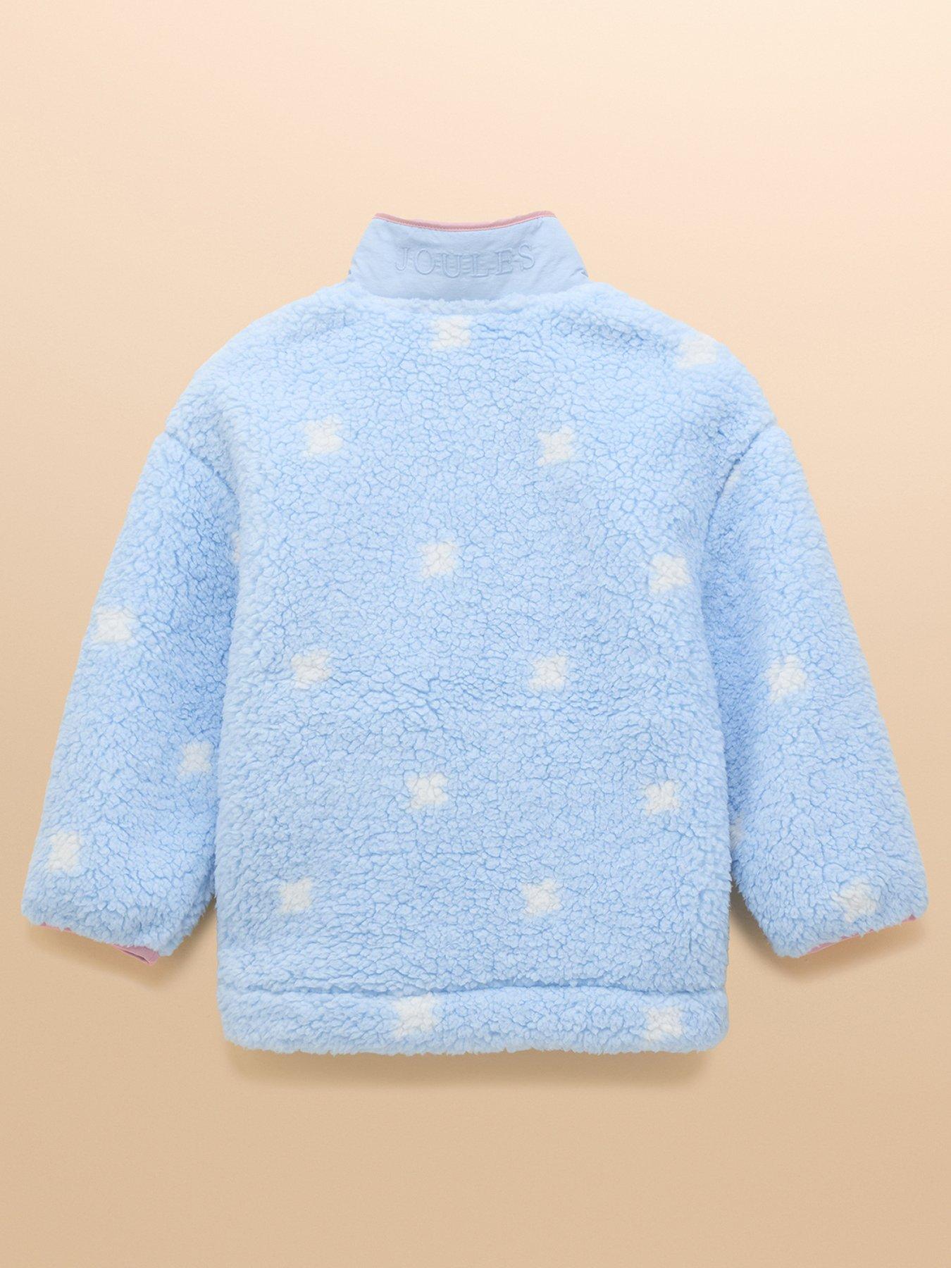 back image of joules-girls-tilly-14-zip-spot-fleece-blue
