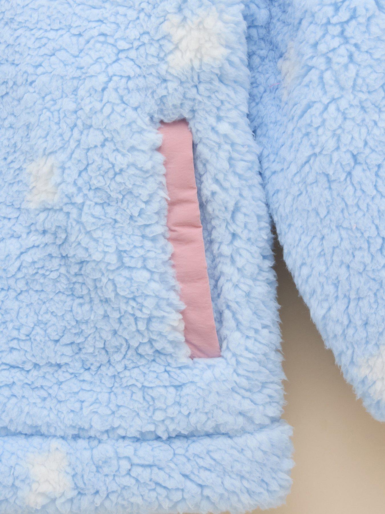  image of joules-girls-tilly-14-zip-spot-fleece-blue