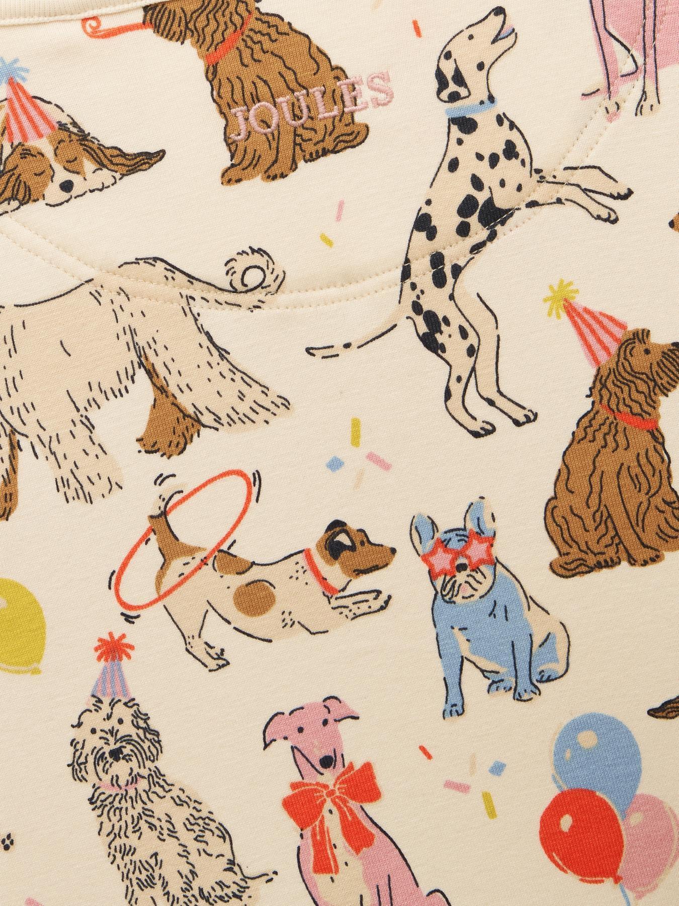 Image 4 of 6 of Joules Girls Dog Print Long Sleeve Pyjamas - Cream