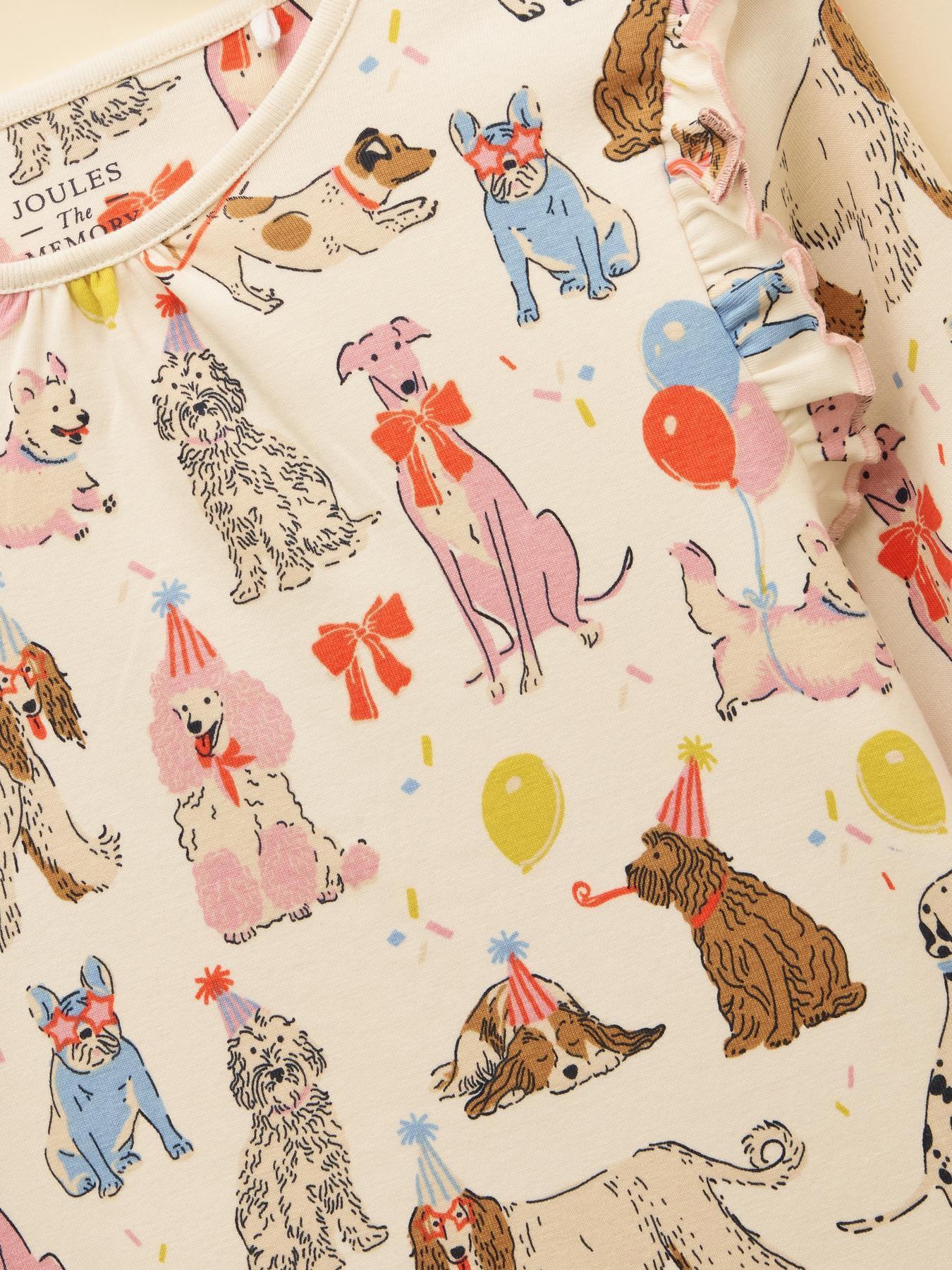 Image 5 of 6 of Joules Girls Dog Print Long Sleeve Pyjamas - Cream