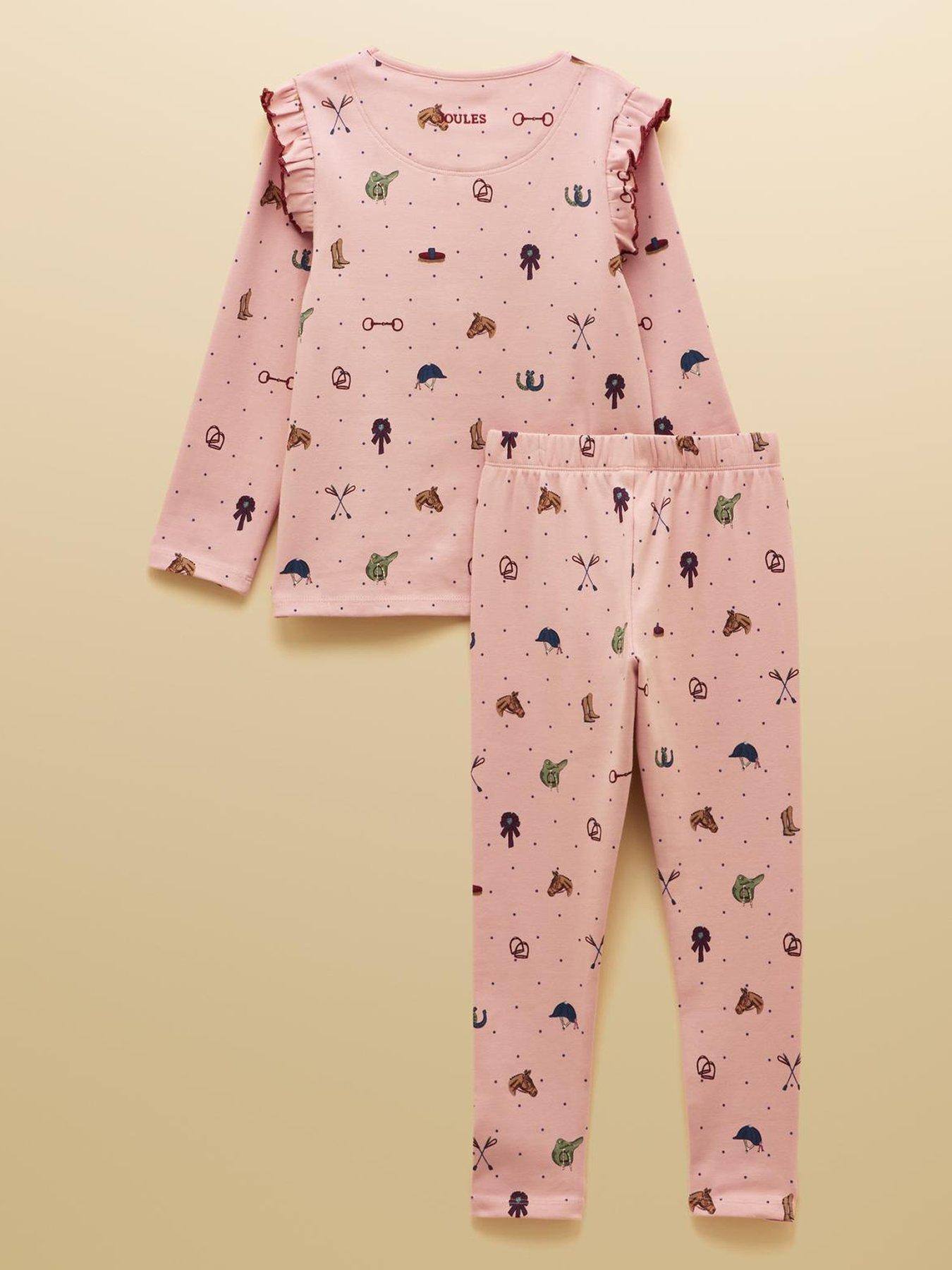 Image 2 of 5 of Joules Girls Horse Print Long Sleeve Pyjamas - Pink