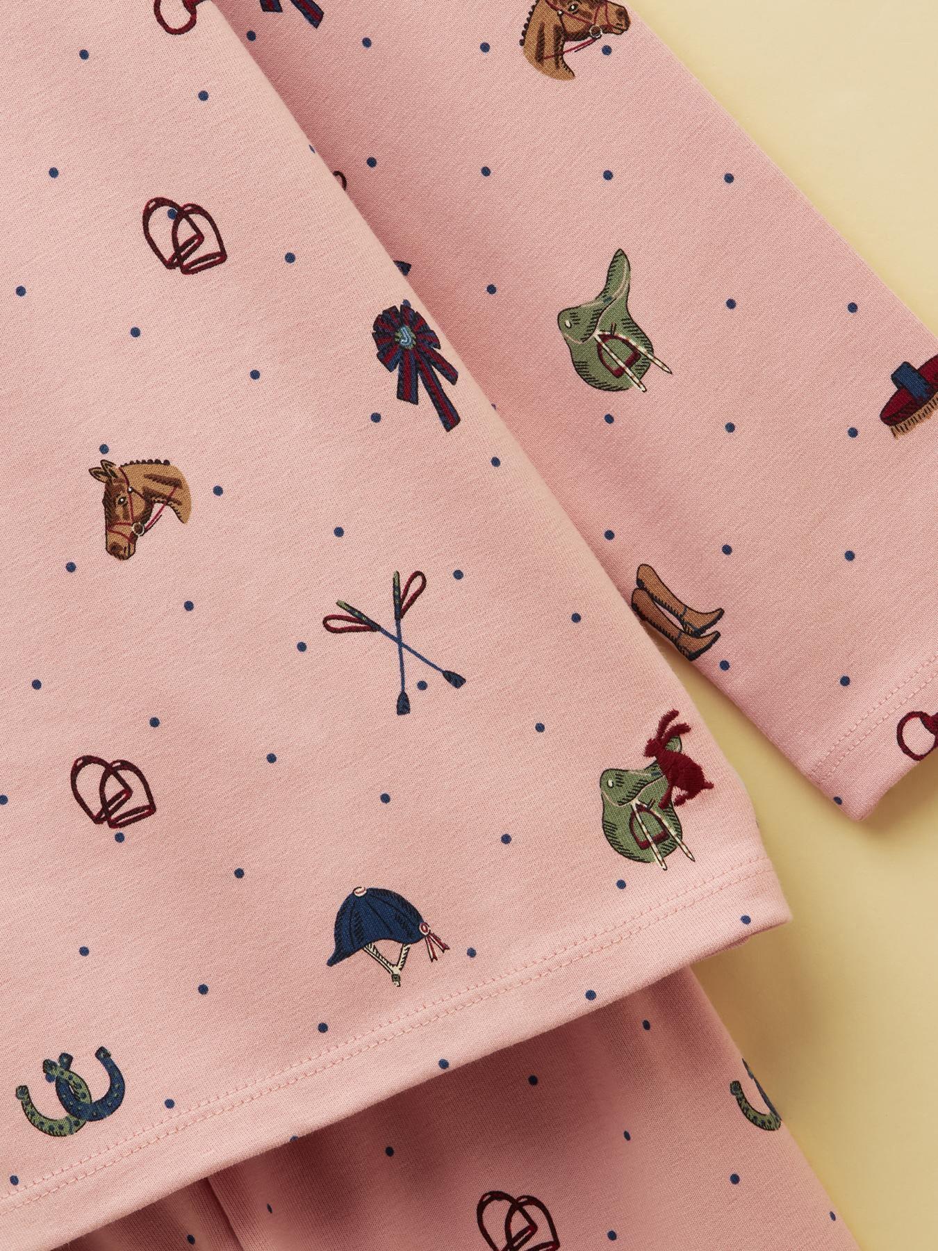 Image 3 of 5 of Joules Girls Horse Print Long Sleeve Pyjamas - Pink