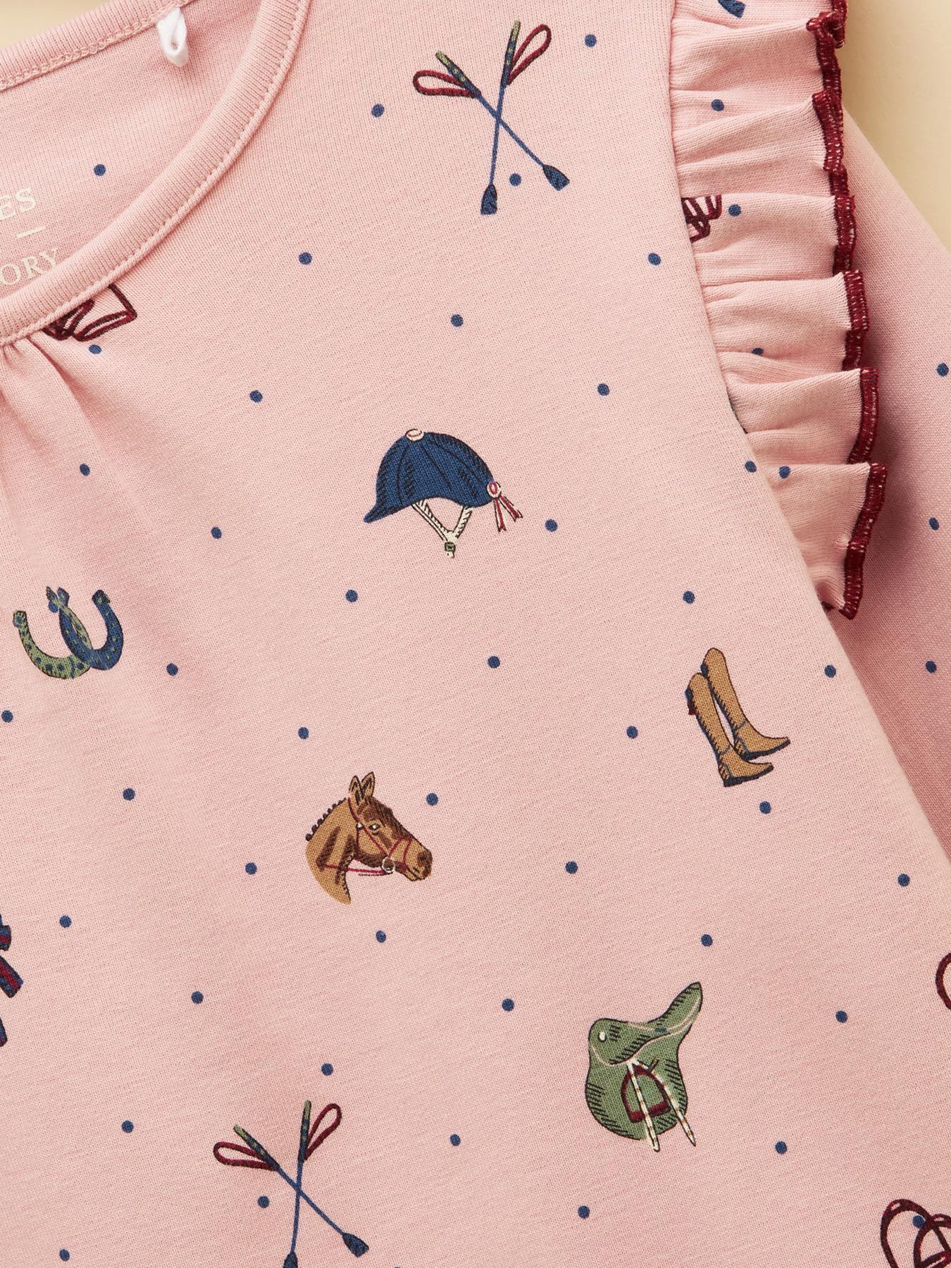 Image 4 of 5 of Joules Girls Horse Print Long Sleeve Pyjamas - Pink