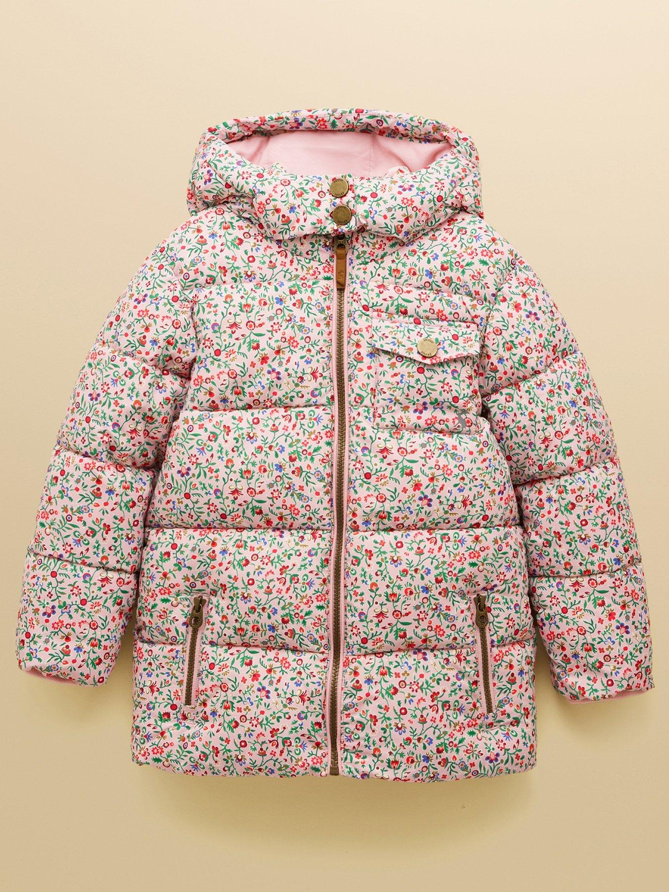  image of joules-girls-emmeline-floral-print-jacket-pink