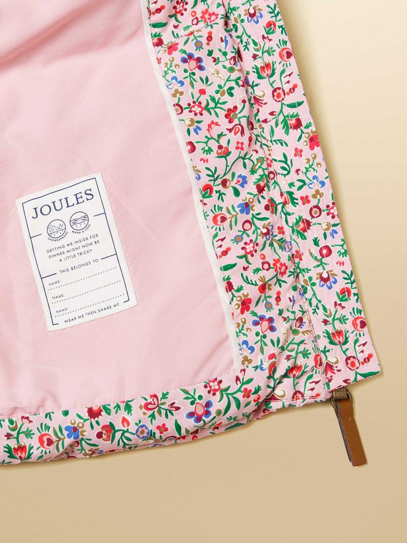  image of joules-girls-emmeline-floral-print-jacket-pink