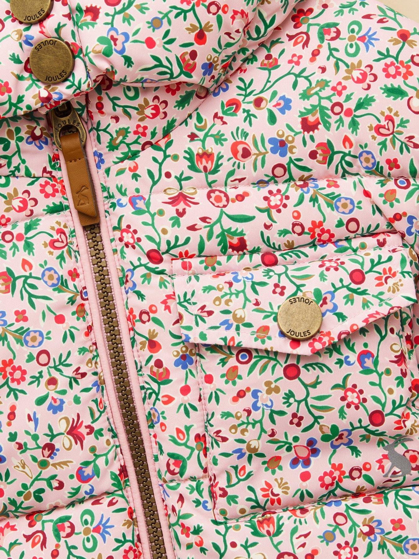  image of joules-girls-emmeline-floral-print-jacket-pink